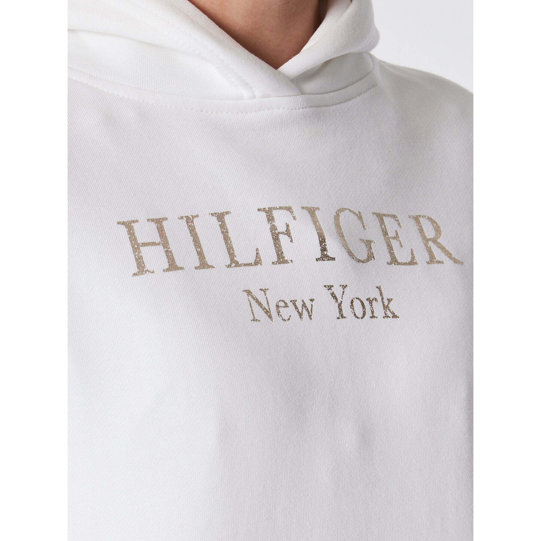 Tommy Hilfiger Mikina Foil WW0WW37181 Bílá Regular Fit - Pepit.cz