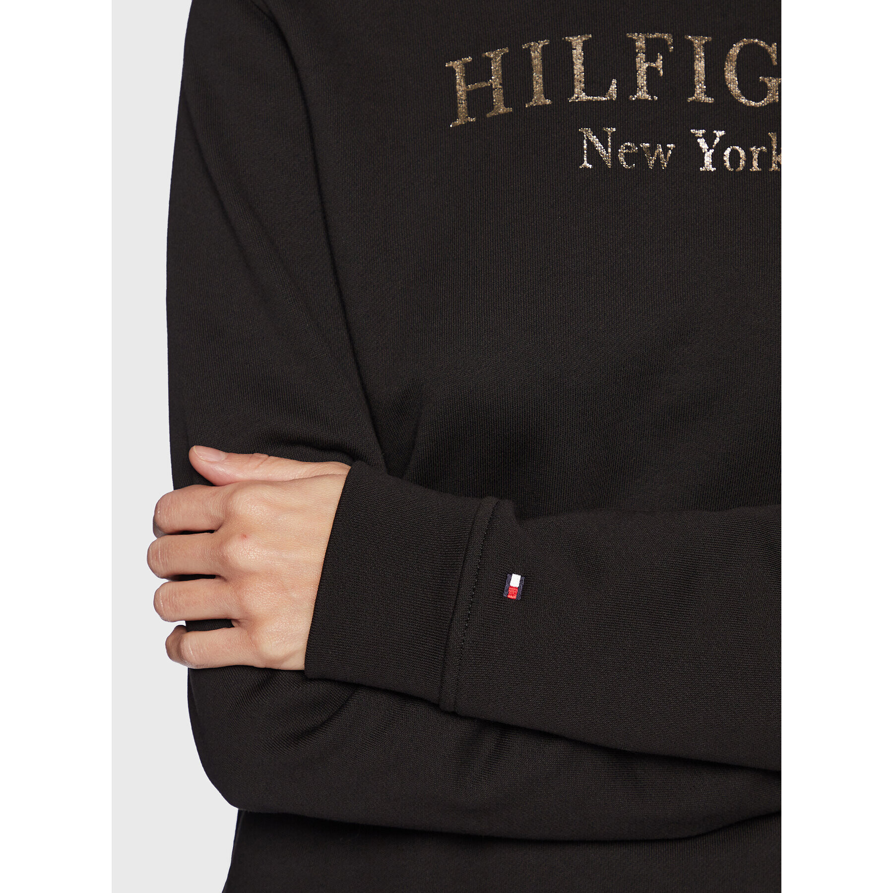 Tommy Hilfiger Mikina Foil WW0WW37181 Černá Regular Fit - Pepit.cz