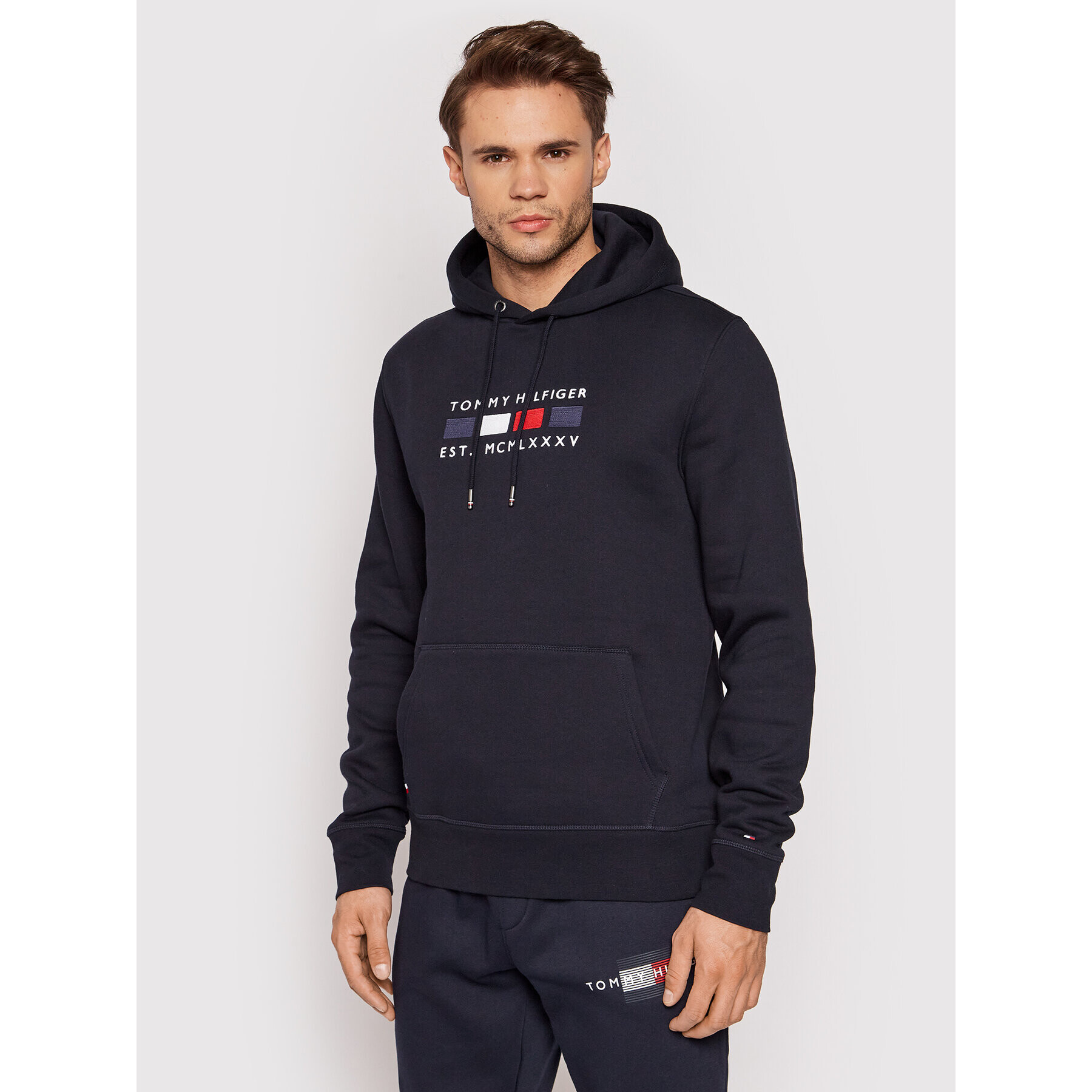 Tommy Hilfiger Mikina Four Flags MW0MW20132 Tmavomodrá Regular Fit - Pepit.cz