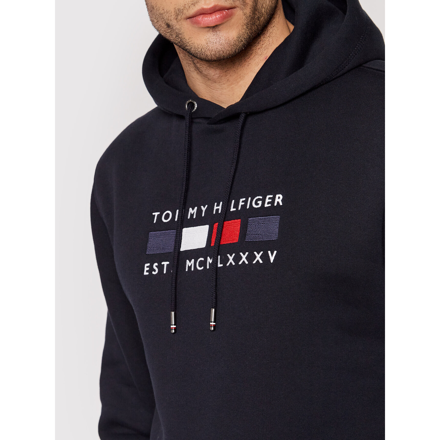 Tommy Hilfiger Mikina Four Flags MW0MW20132 Tmavomodrá Regular Fit - Pepit.cz