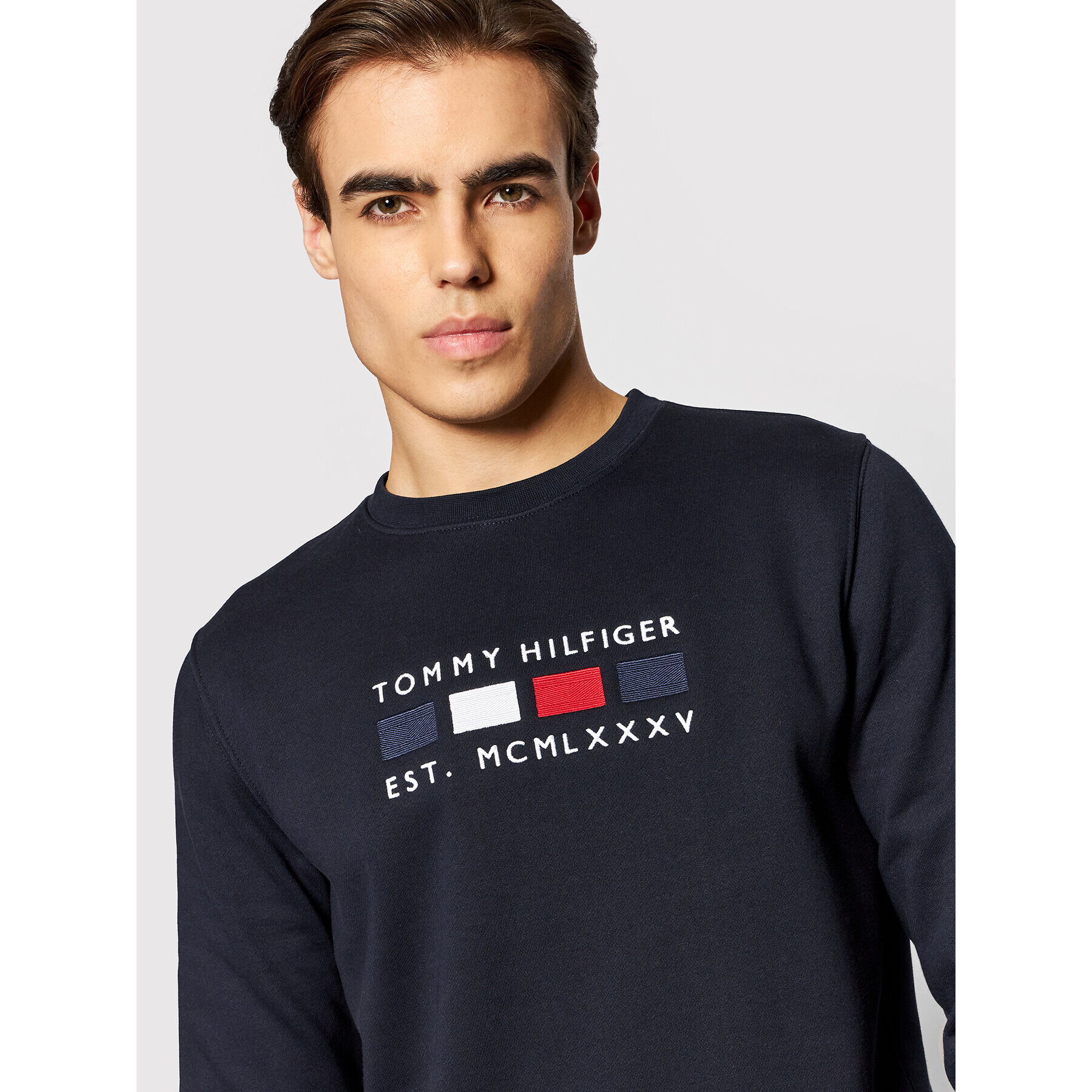 Tommy Hilfiger Mikina Four Flags MW0MW20133 Tmavomodrá Regular Fit - Pepit.cz