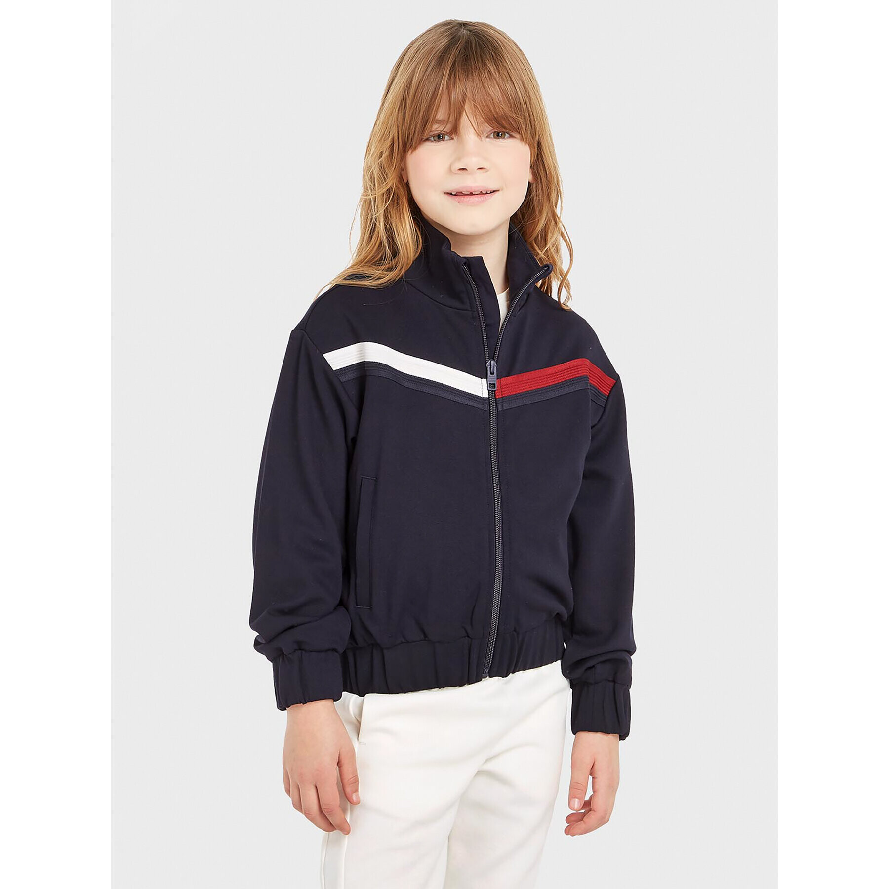 Tommy Hilfiger Mikina Global Stripe KG0KG07374 D Tmavomodrá Regular Fit - Pepit.cz