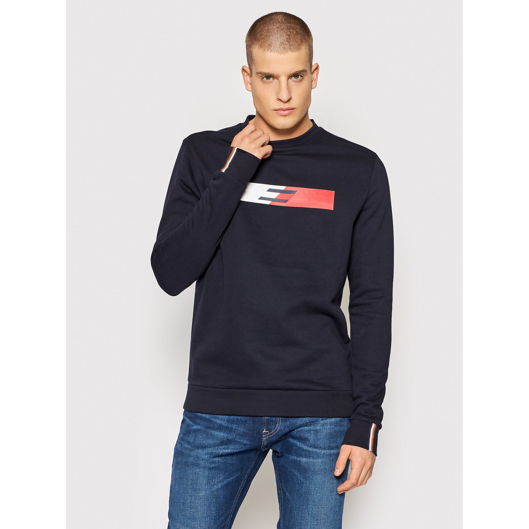 Tommy Hilfiger Mikina Graphic Crew MW0MW19762 Tmavomodrá Regular Fit - Pepit.cz