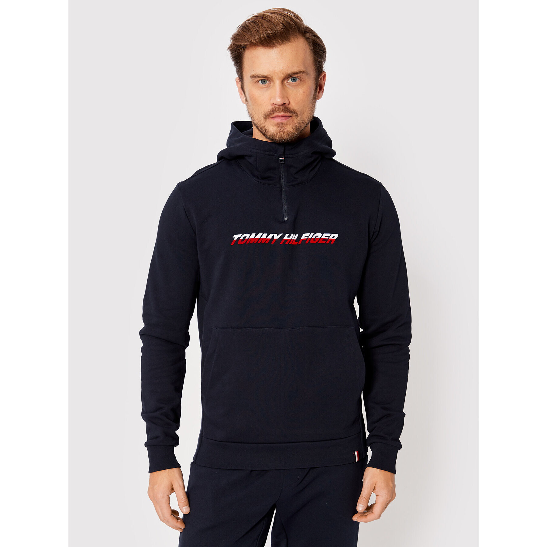 Tommy Hilfiger Mikina Graphic MW0MW22709 Tmavomodrá Regular Fit - Pepit.cz