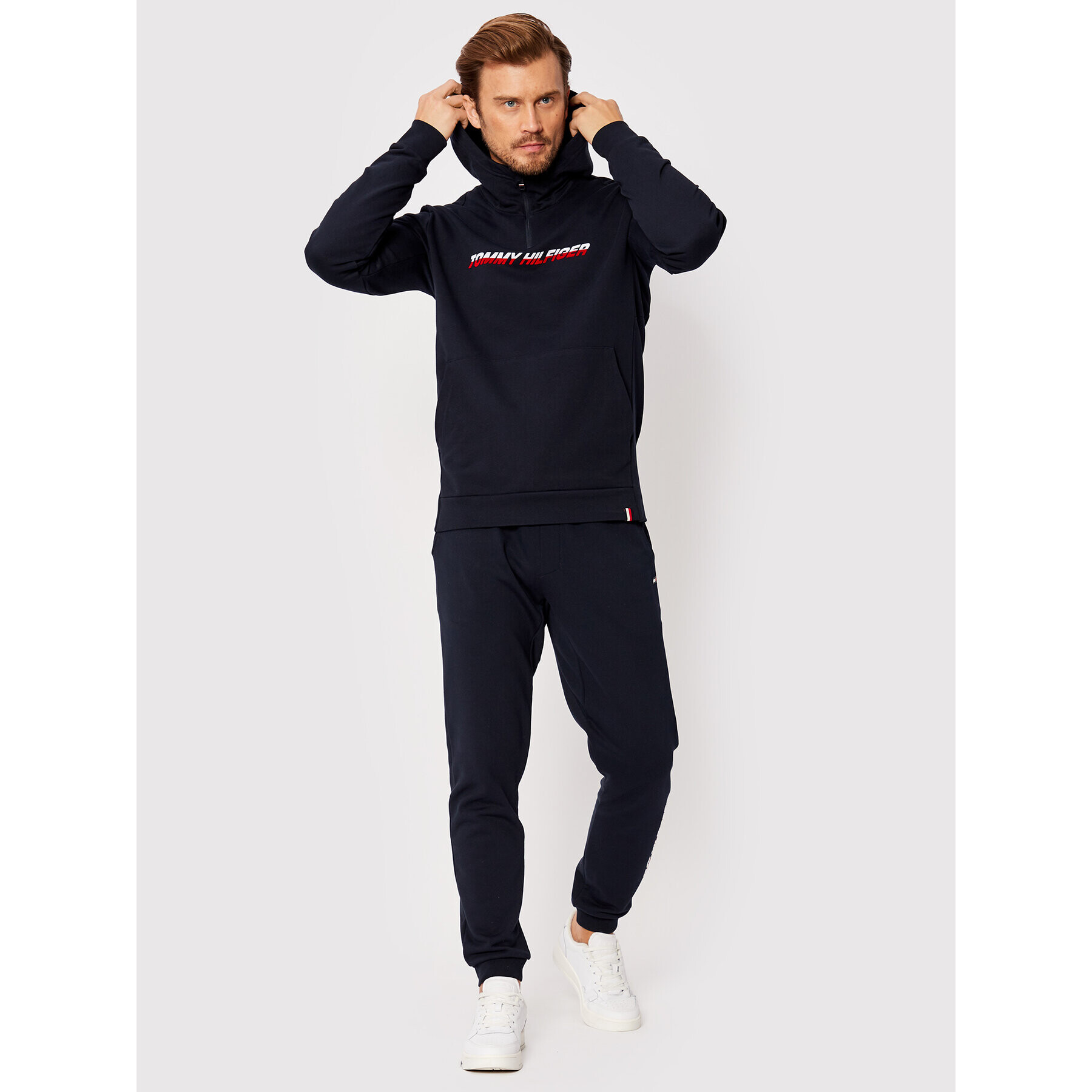 Tommy Hilfiger Mikina Graphic MW0MW22709 Tmavomodrá Regular Fit - Pepit.cz