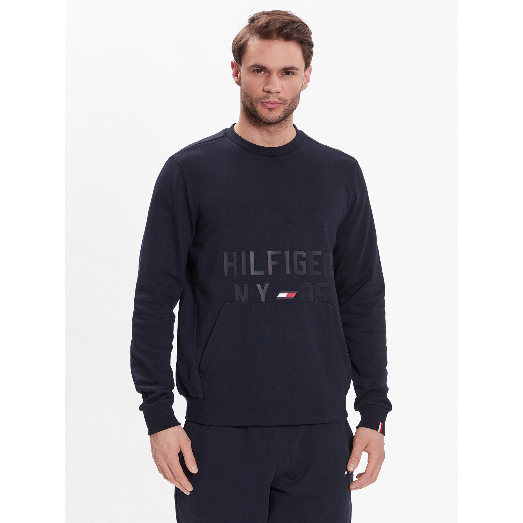 Tommy Hilfiger Mikina Graphic MW0MW30399 Tmavomodrá Regular Fit - Pepit.cz