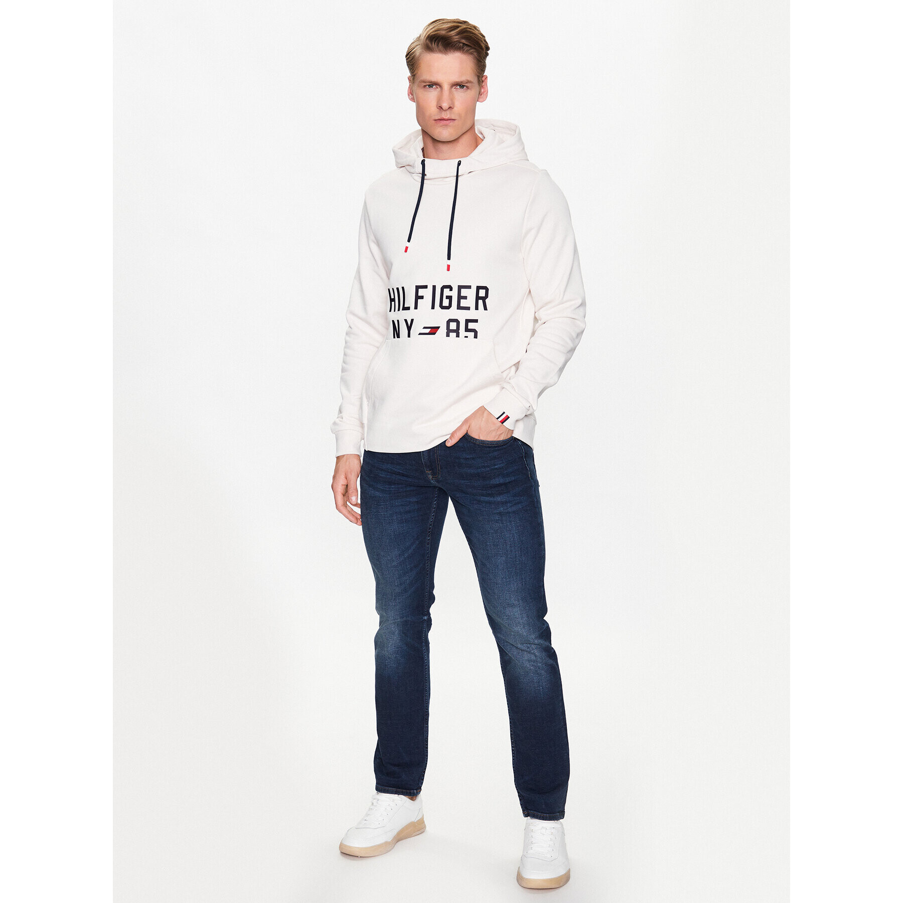 Tommy Hilfiger Mikina Graphic MW0MW30400 Écru Regular Fit - Pepit.cz