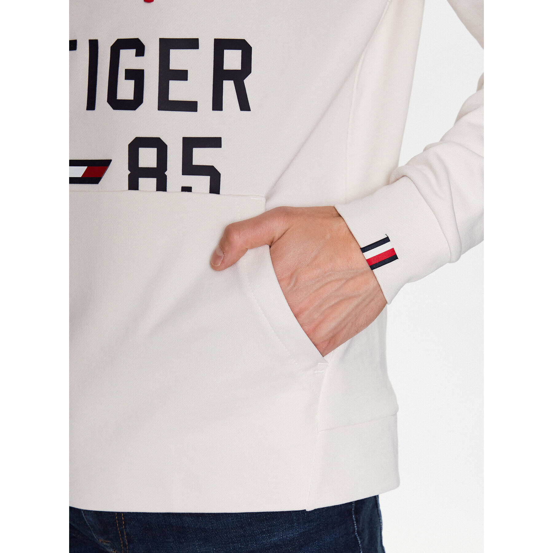 Tommy Hilfiger Mikina Graphic MW0MW30400 Écru Regular Fit - Pepit.cz