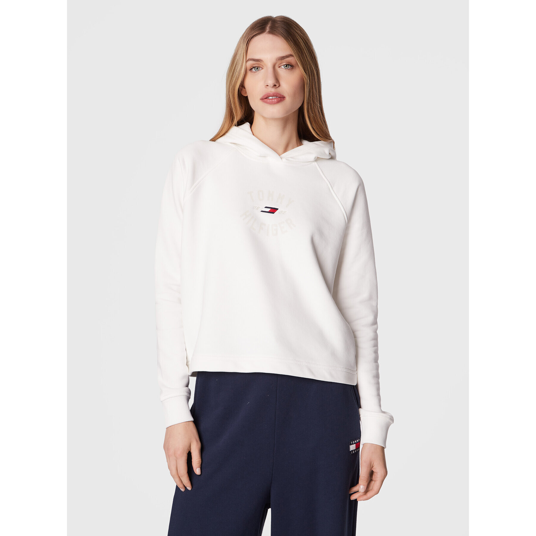 Tommy Hilfiger Mikina Graphic S10S101457 Bílá Relaxed Fit - Pepit.cz