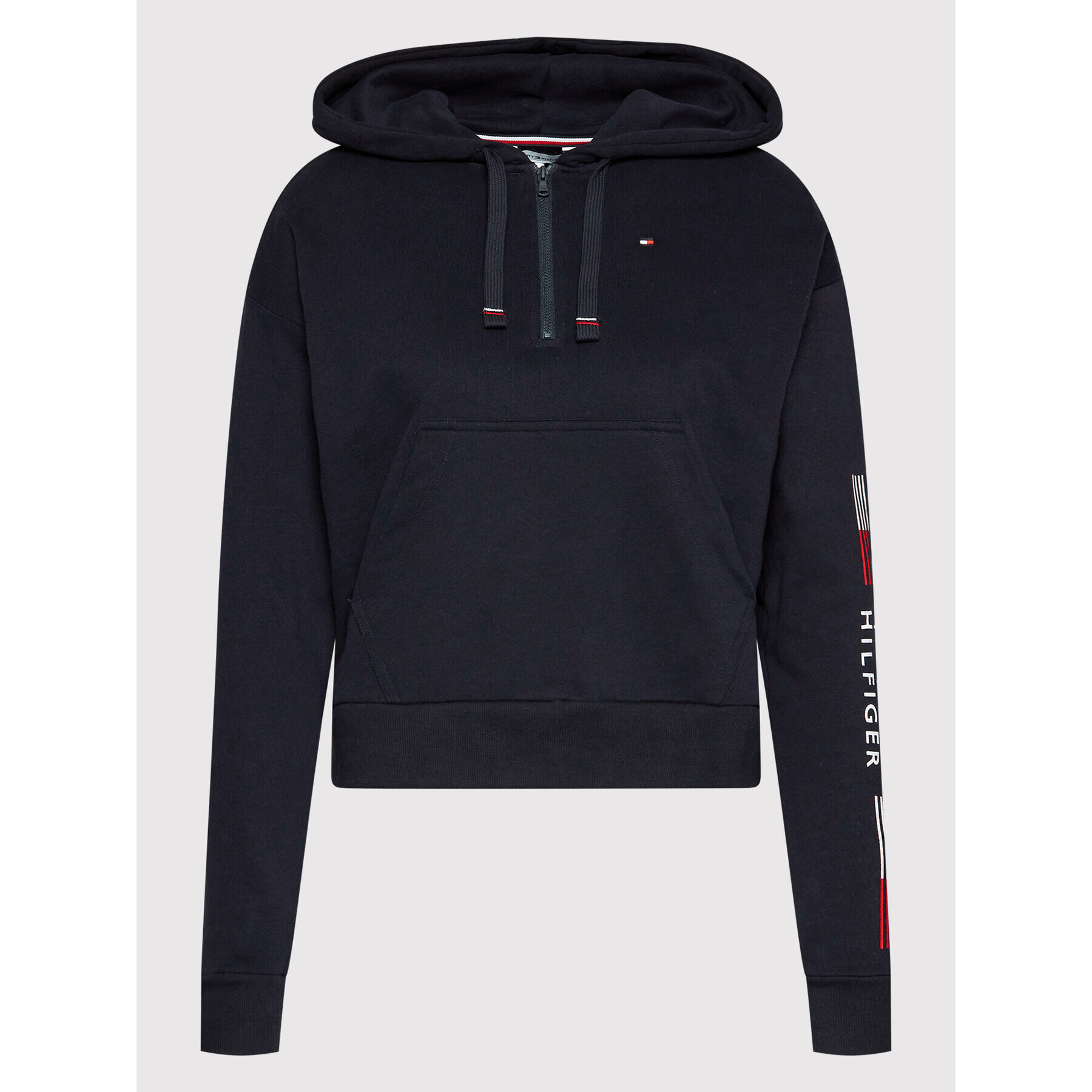 Tommy Hilfiger Mikina Half Zip UW0UW03587 Tmavomodrá Regular Fit - Pepit.cz