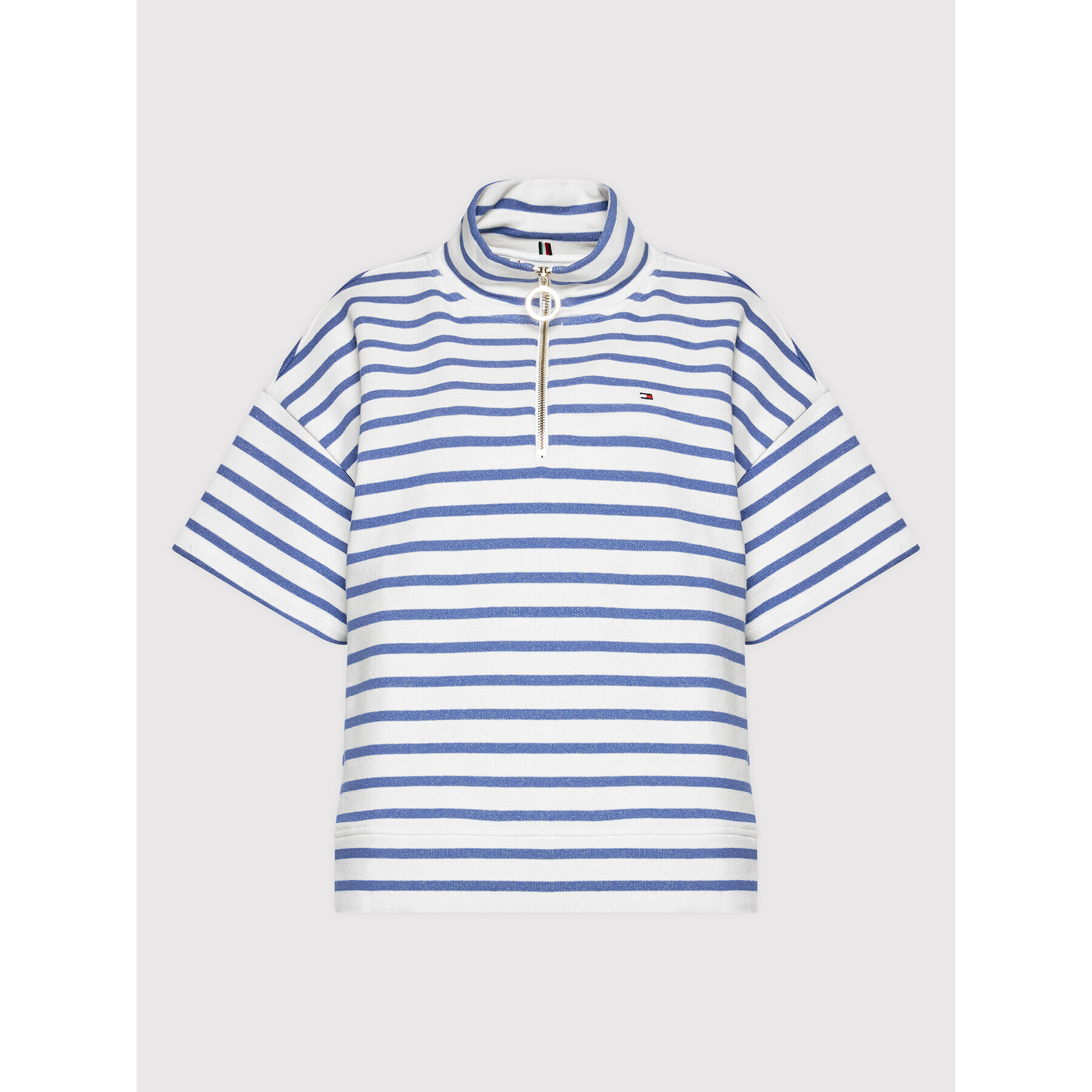 Tommy Hilfiger Mikina Half-Zip WW0WW33910 Modrá Relaxed Fit - Pepit.cz