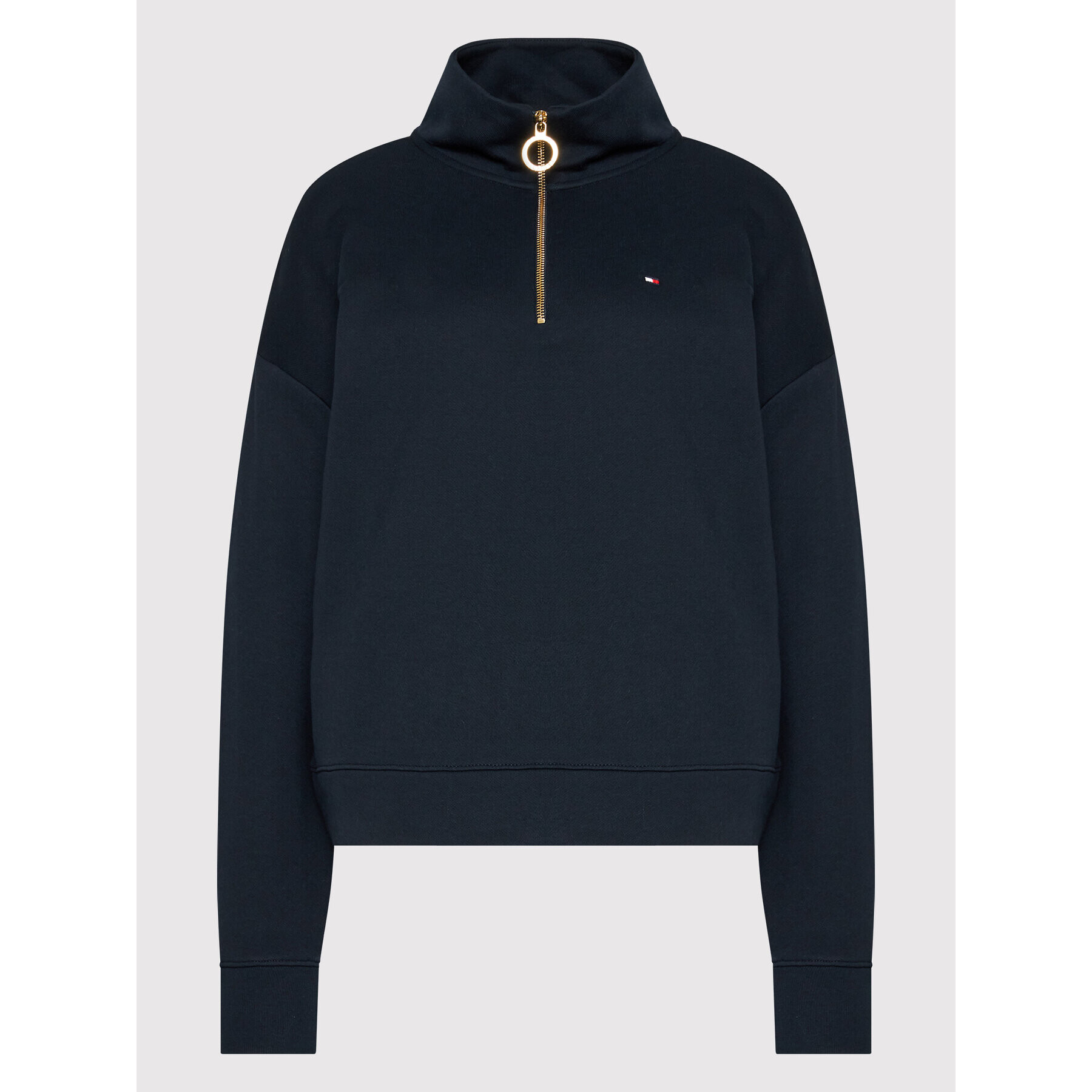 Tommy Hilfiger Mikina Half-Zip WW0WW33912 Tmavomodrá Relaxed Fit - Pepit.cz