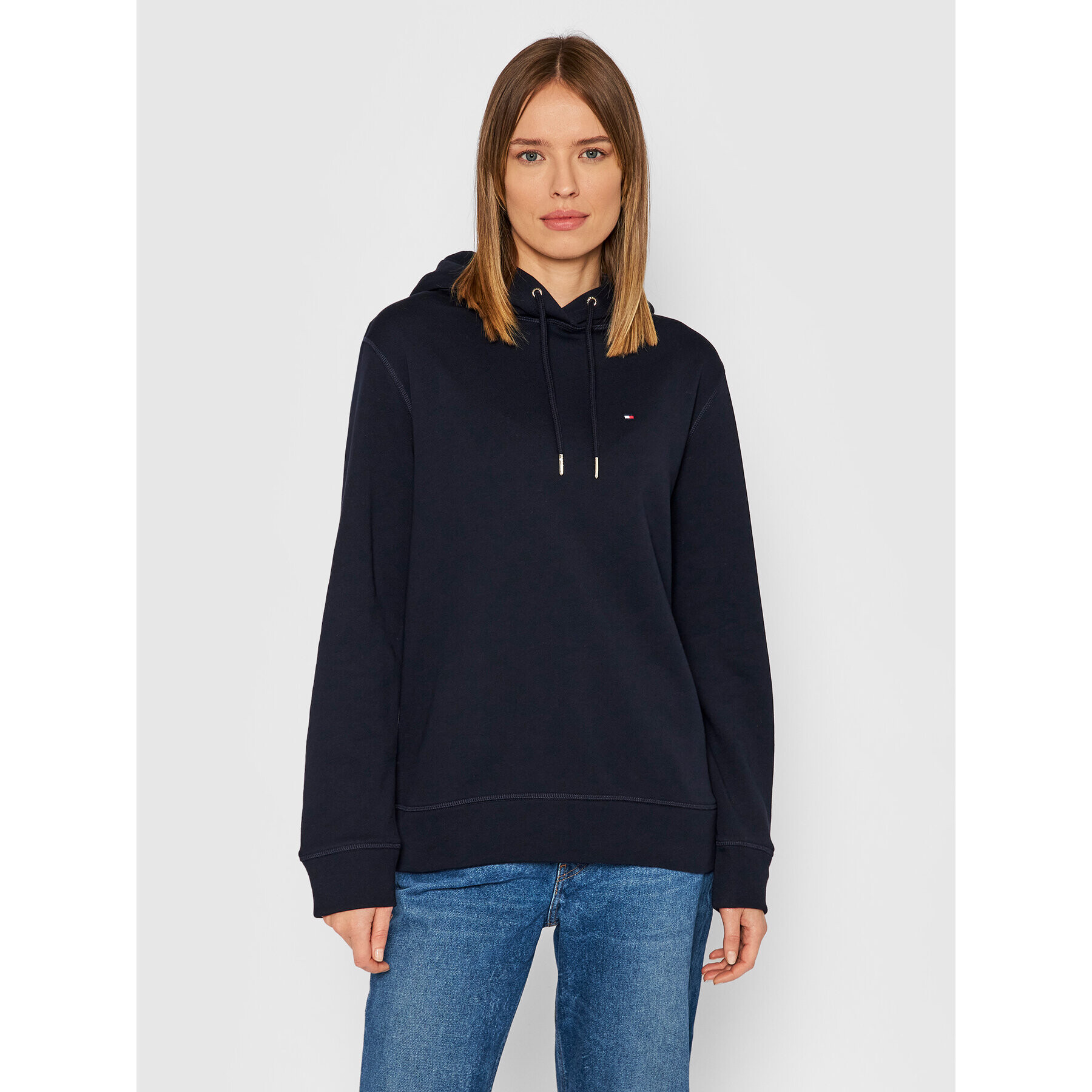 Tommy Hilfiger Mikina Hoodie WW0WW32206 Tmavomodrá Regular Fit - Pepit.cz