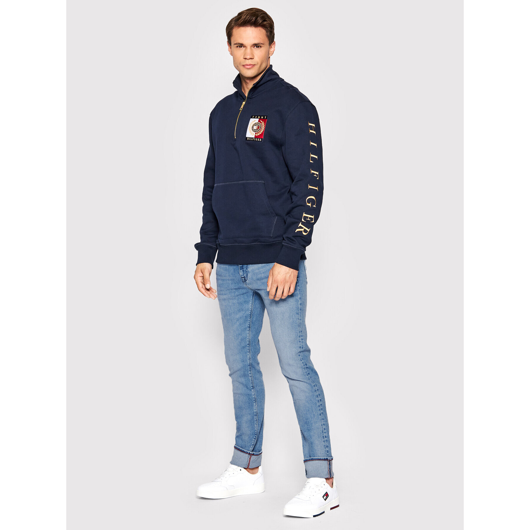 Tommy Hilfiger Mikina Icon Square MW0MW24344 Tmavomodrá Regular Fit - Pepit.cz