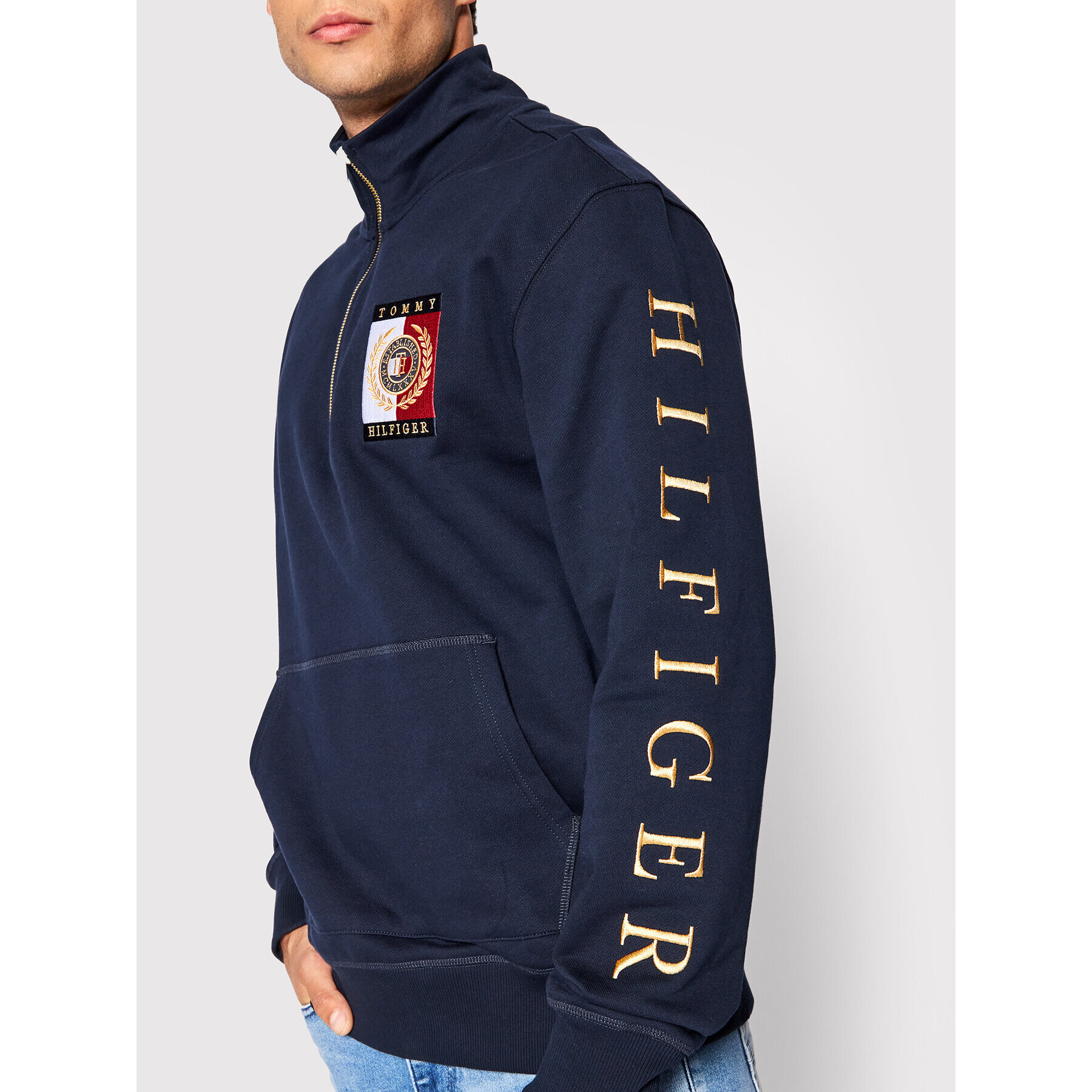 Tommy Hilfiger Mikina Icon Square MW0MW24344 Tmavomodrá Regular Fit - Pepit.cz