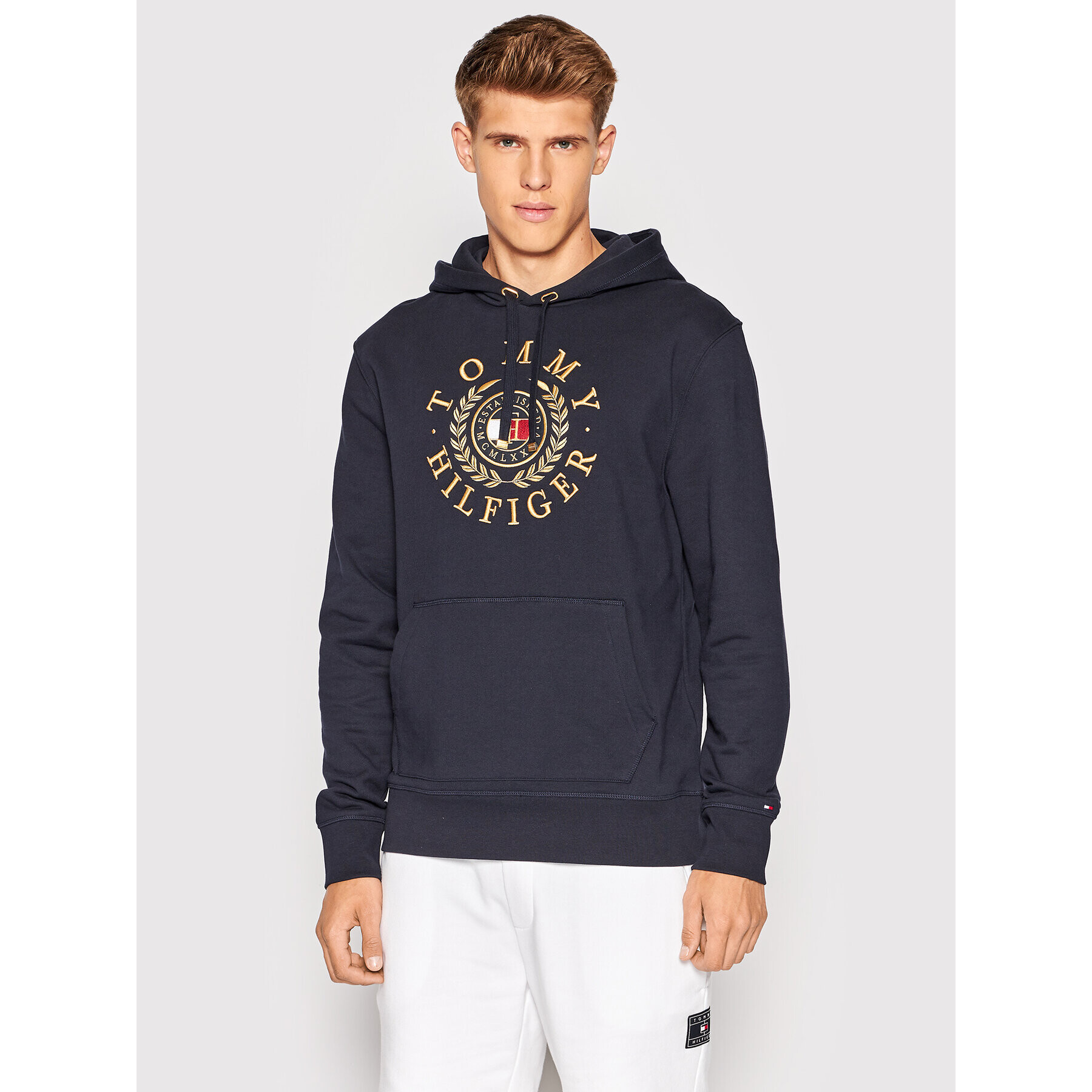 Tommy Hilfiger Mikina ICONS Roundall Graphic MW0MW24345 Tmavomodrá Regular Fit - Pepit.cz