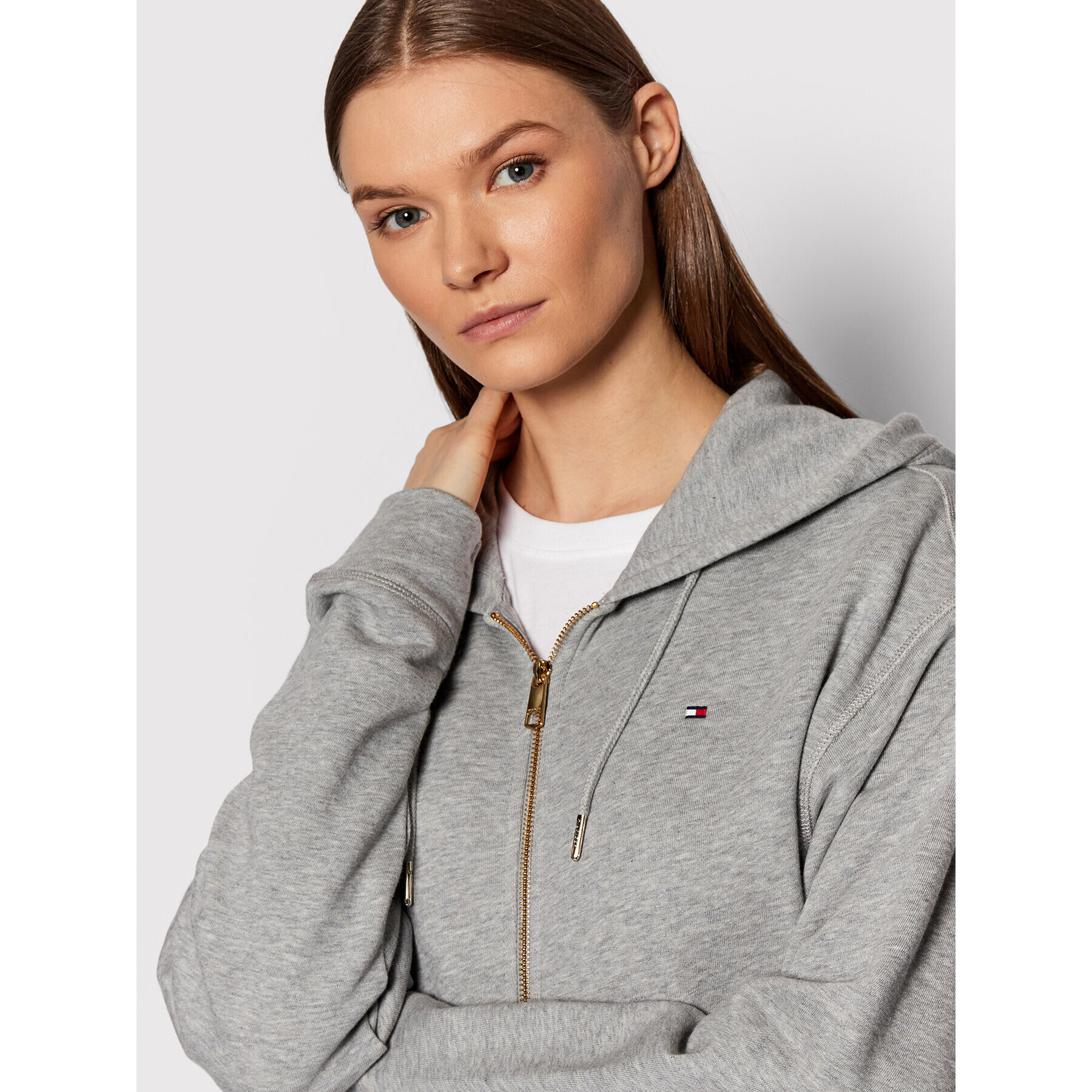 Tommy Hilfiger Mikina Im Relaxed Full Zip WW0WW32304PKH Šedá Relaxed Fit - Pepit.cz