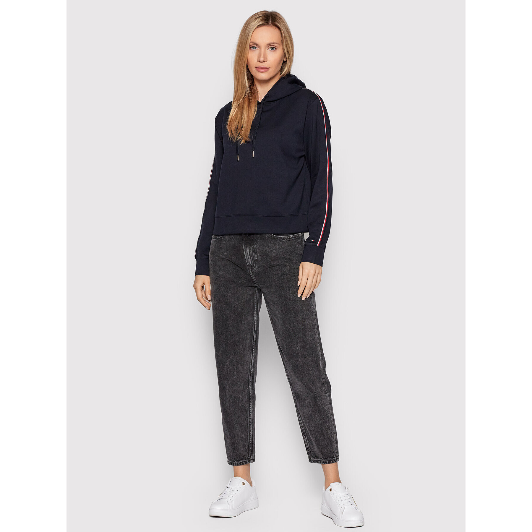 Tommy Hilfiger Mikina Interlock WW0WW33080 Tmavomodrá Regular Fit - Pepit.cz