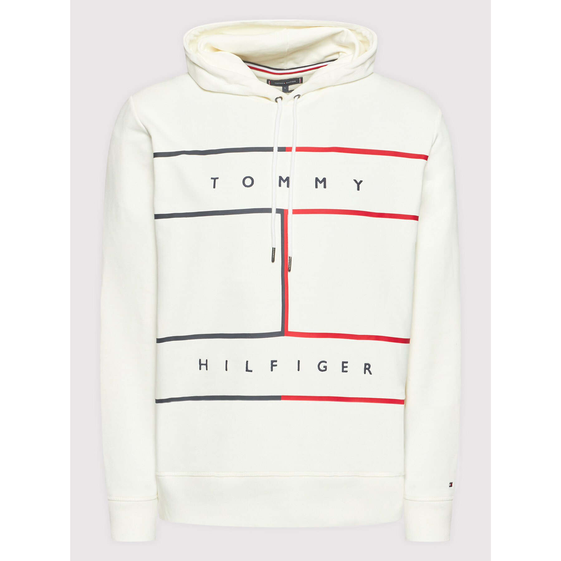 Tommy Hilfiger Mikina Large Rwb Flag MW0MW25048 Bílá Regular Fit - Pepit.cz