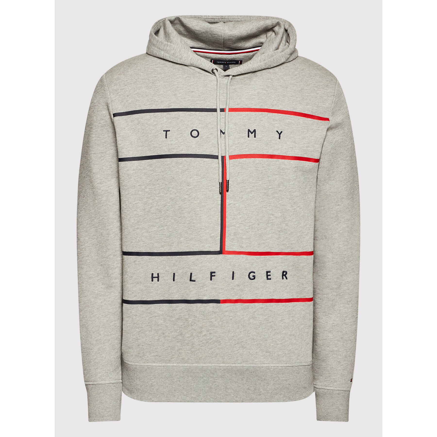 Tommy Hilfiger Mikina Large Rwb Flag MW0MW25048 Šedá Regular Fit - Pepit.cz