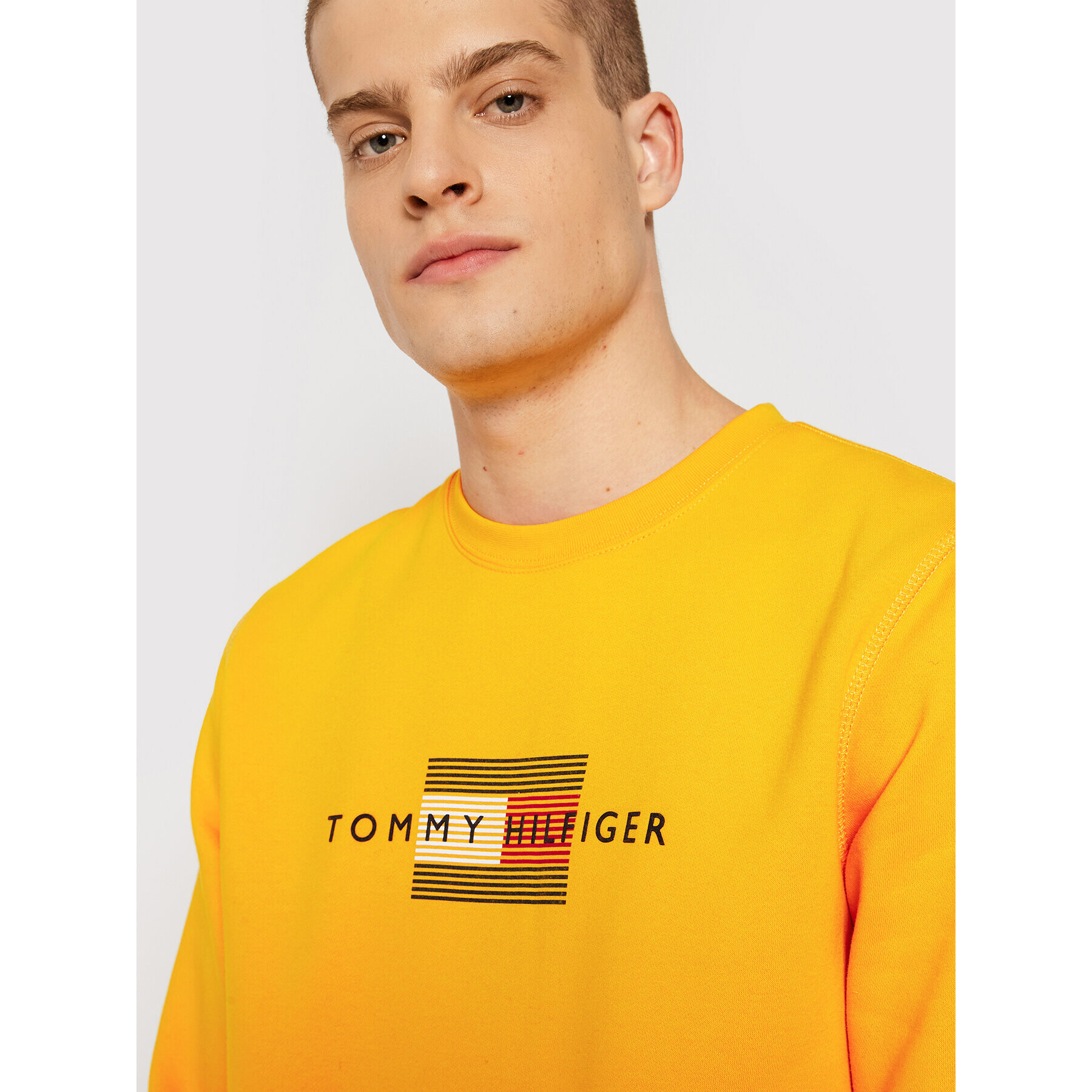 Tommy Hilfiger Mikina Lines MW0MW20118 Žlutá Regular Fit - Pepit.cz