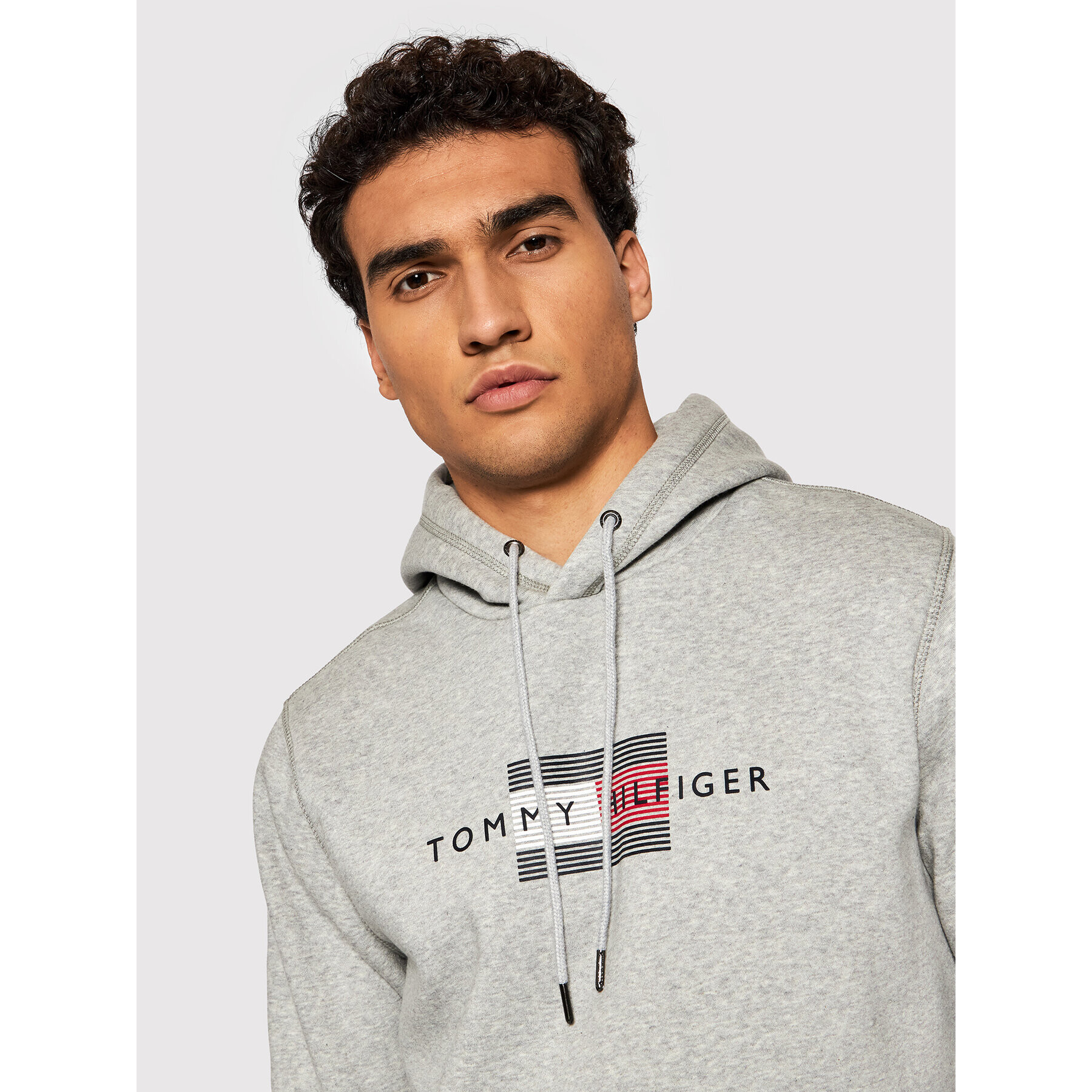 Tommy Hilfiger Mikina Lines MW0MW20952 Šedá Regular Fit - Pepit.cz