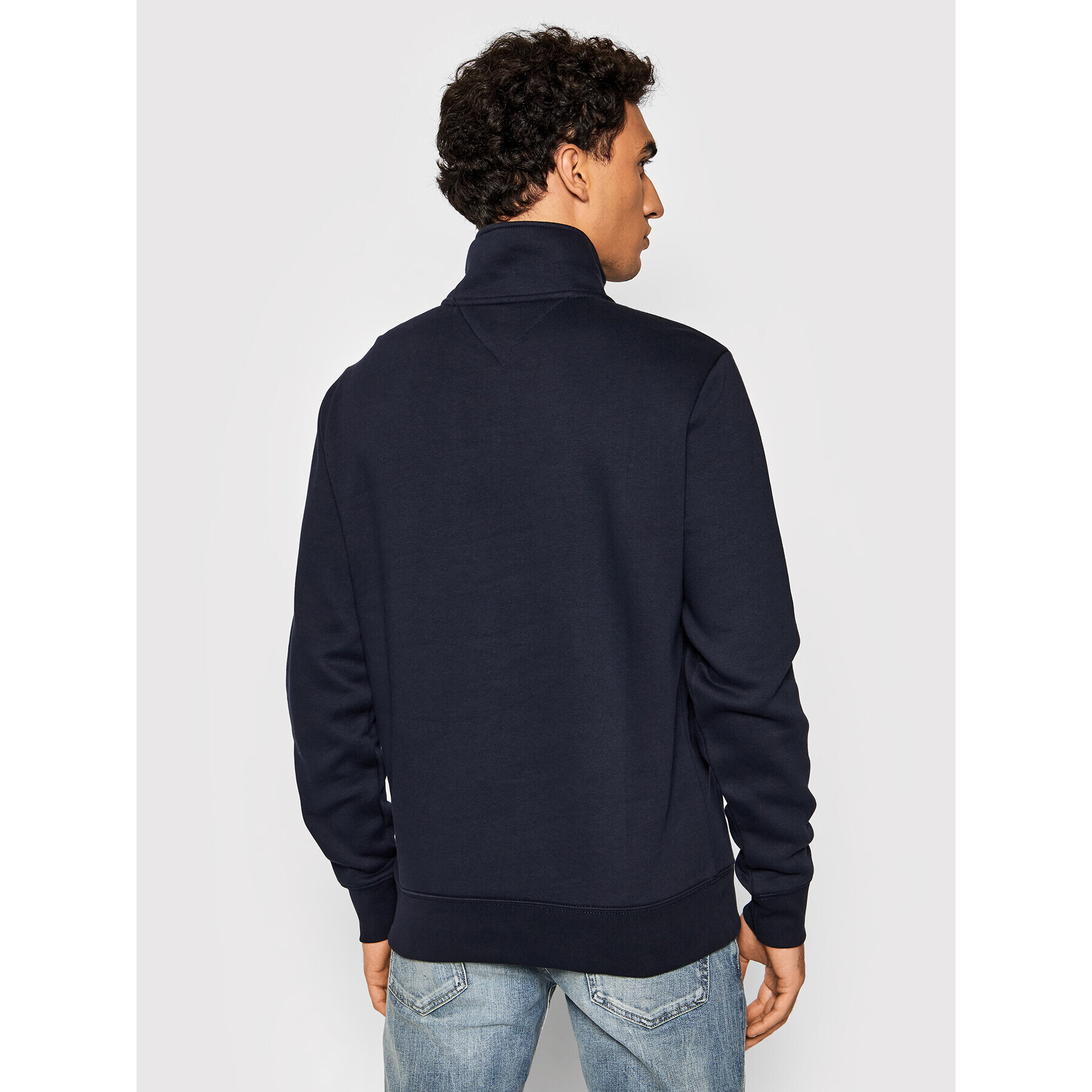 Tommy Hilfiger Mikina Logo Mockneck MW0MW20954 Tmavomodrá Regular Fit - Pepit.cz