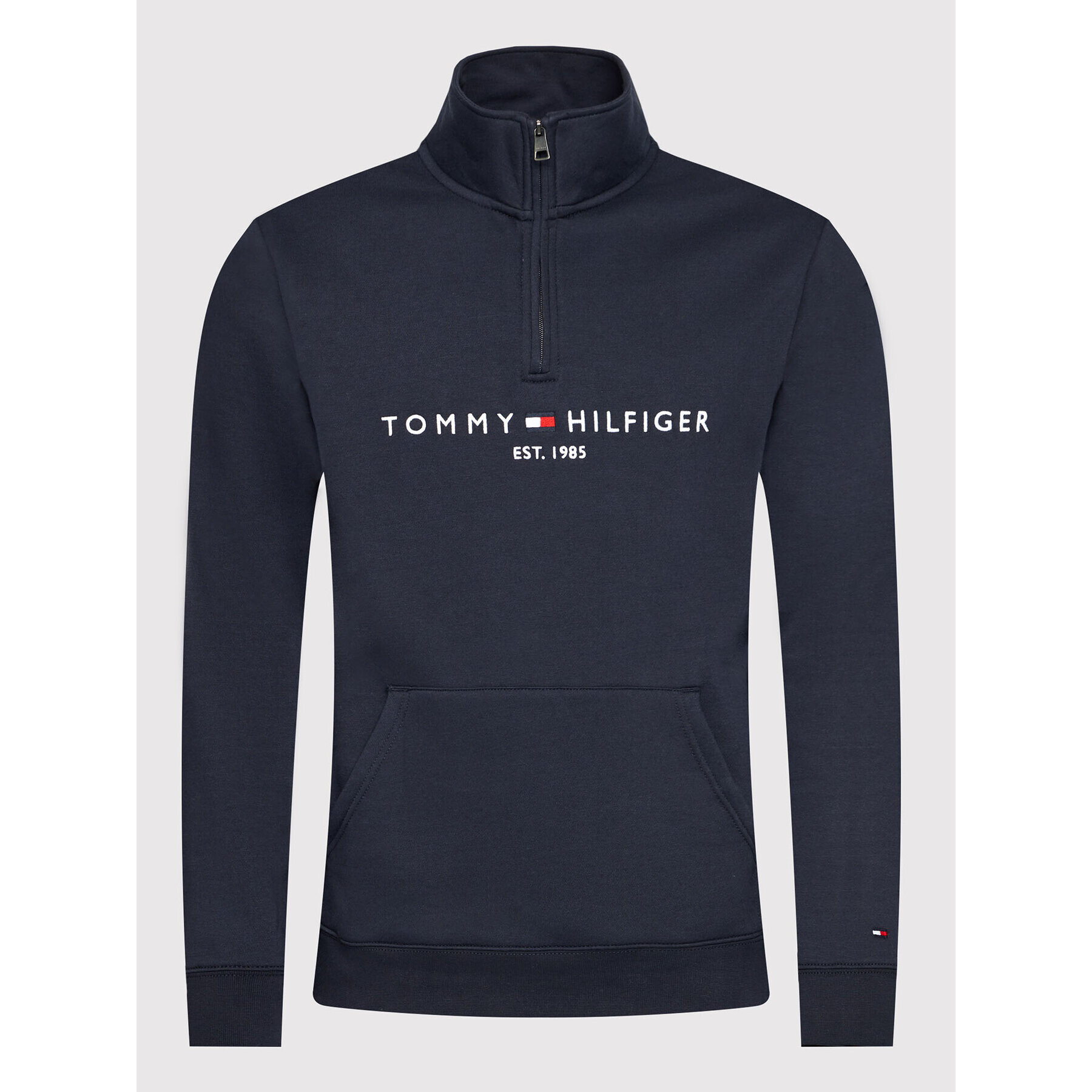 Tommy Hilfiger Mikina Logo Mockneck MW0MW20954 Tmavomodrá Regular Fit - Pepit.cz