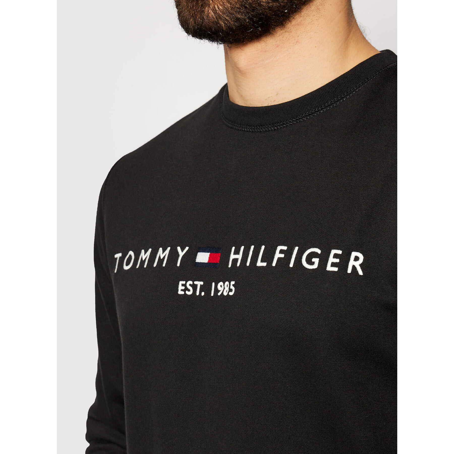 Tommy Hilfiger Mikina Logo MW0MW11596 Černá Regular Fit - Pepit.cz