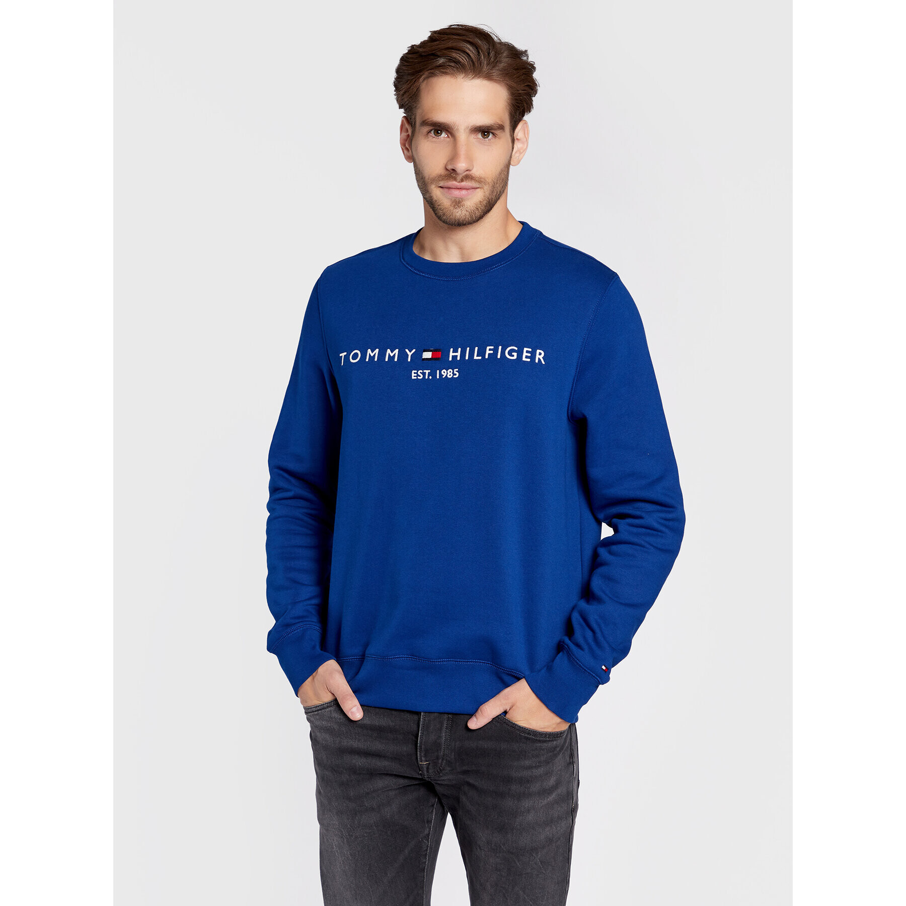 Tommy Hilfiger Mikina Logo MW0MW11596 Modrá Regular Fit - Pepit.cz