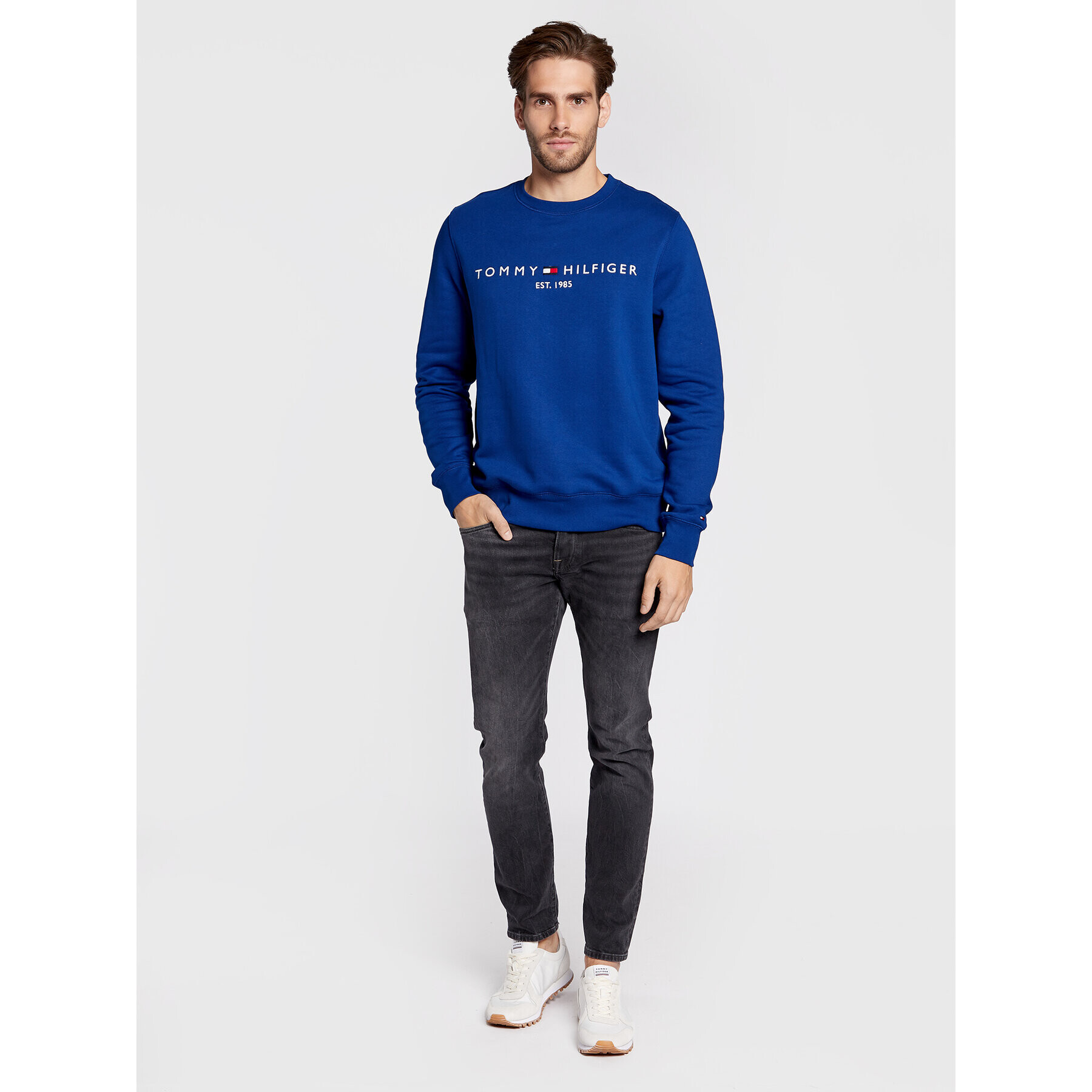 Tommy Hilfiger Mikina Logo MW0MW11596 Modrá Regular Fit - Pepit.cz