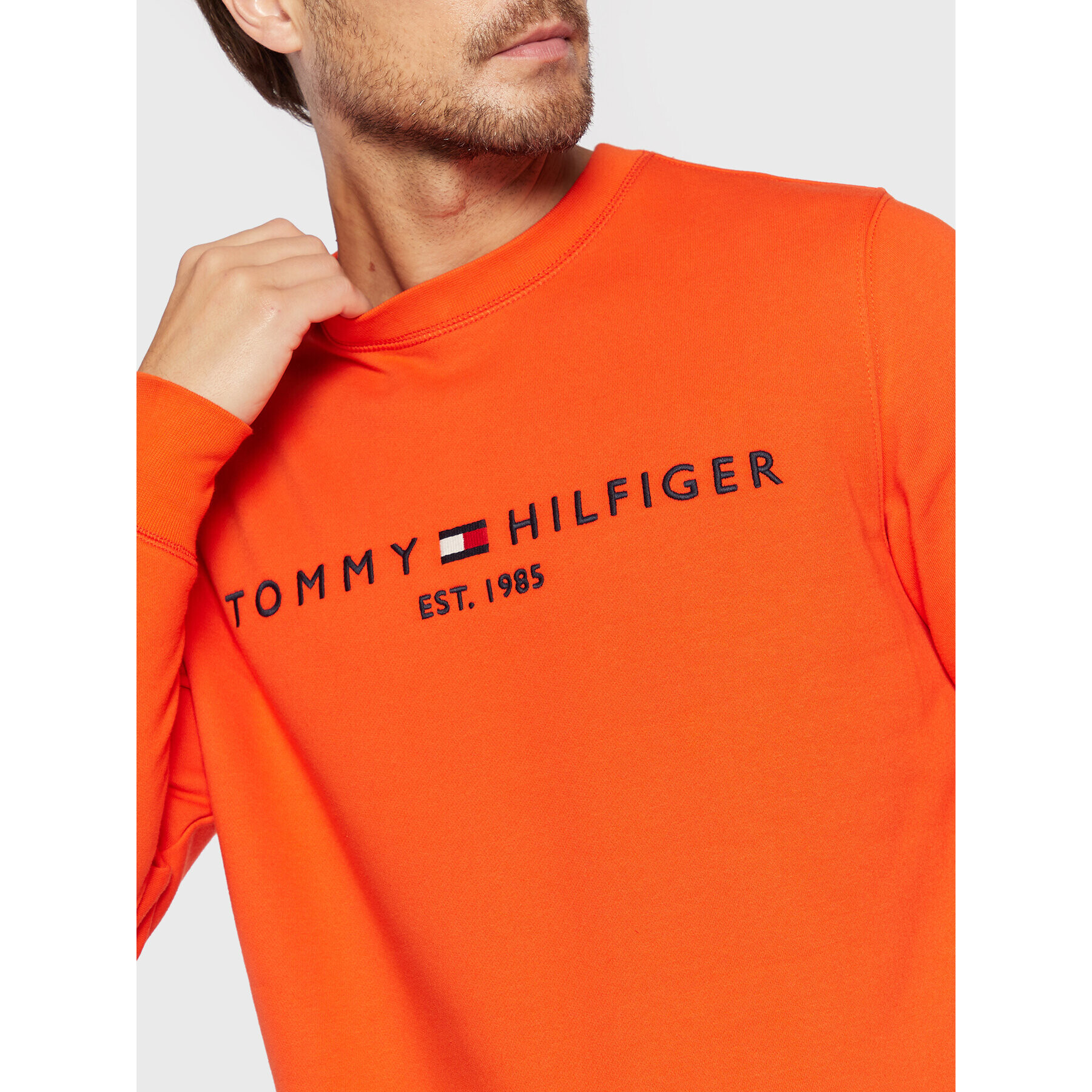 Tommy Hilfiger Mikina Logo MW0MW11596 Oranžová Regular Fit - Pepit.cz