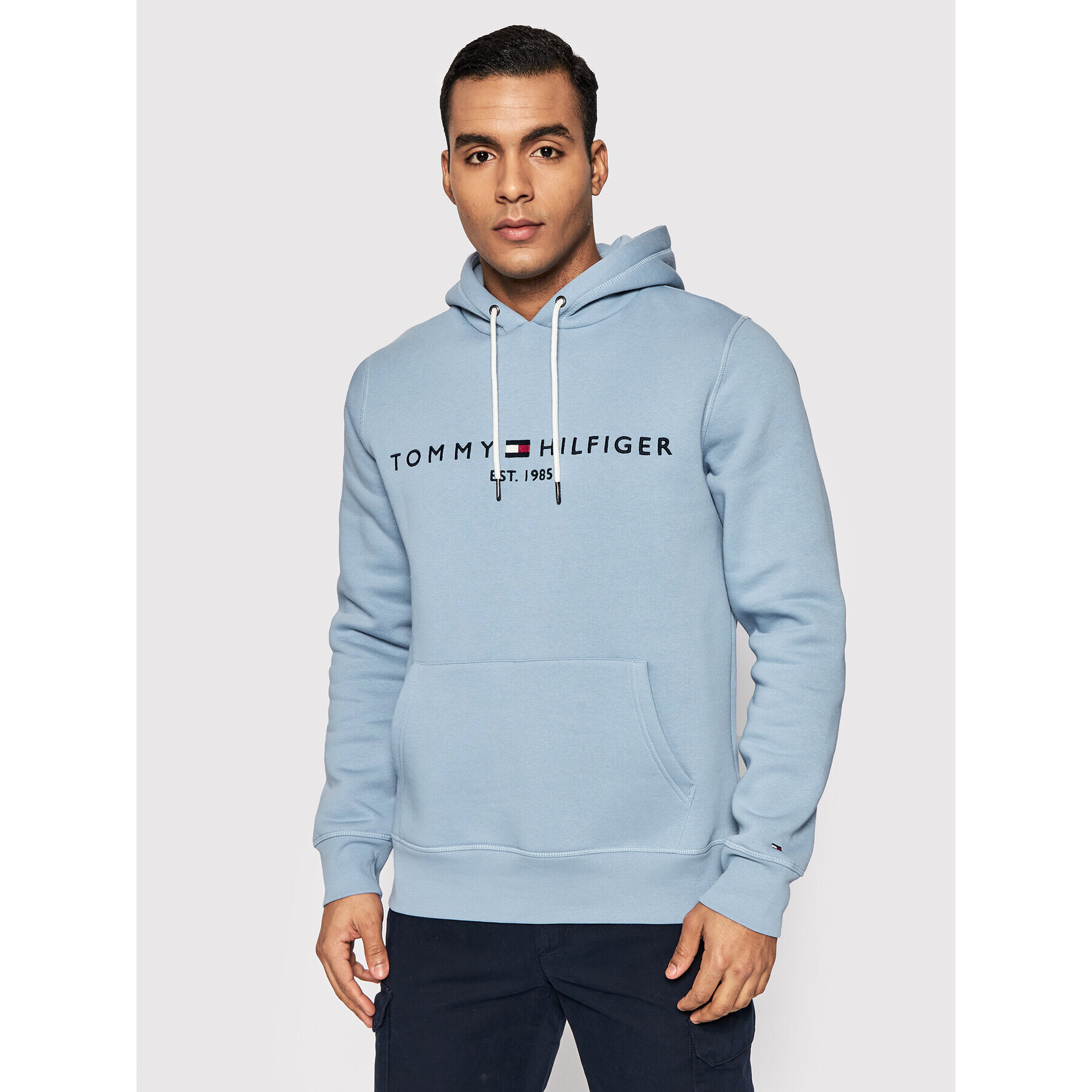 Tommy Hilfiger Mikina Logo MW0MW11599 Modrá Regular Fit - Pepit.cz