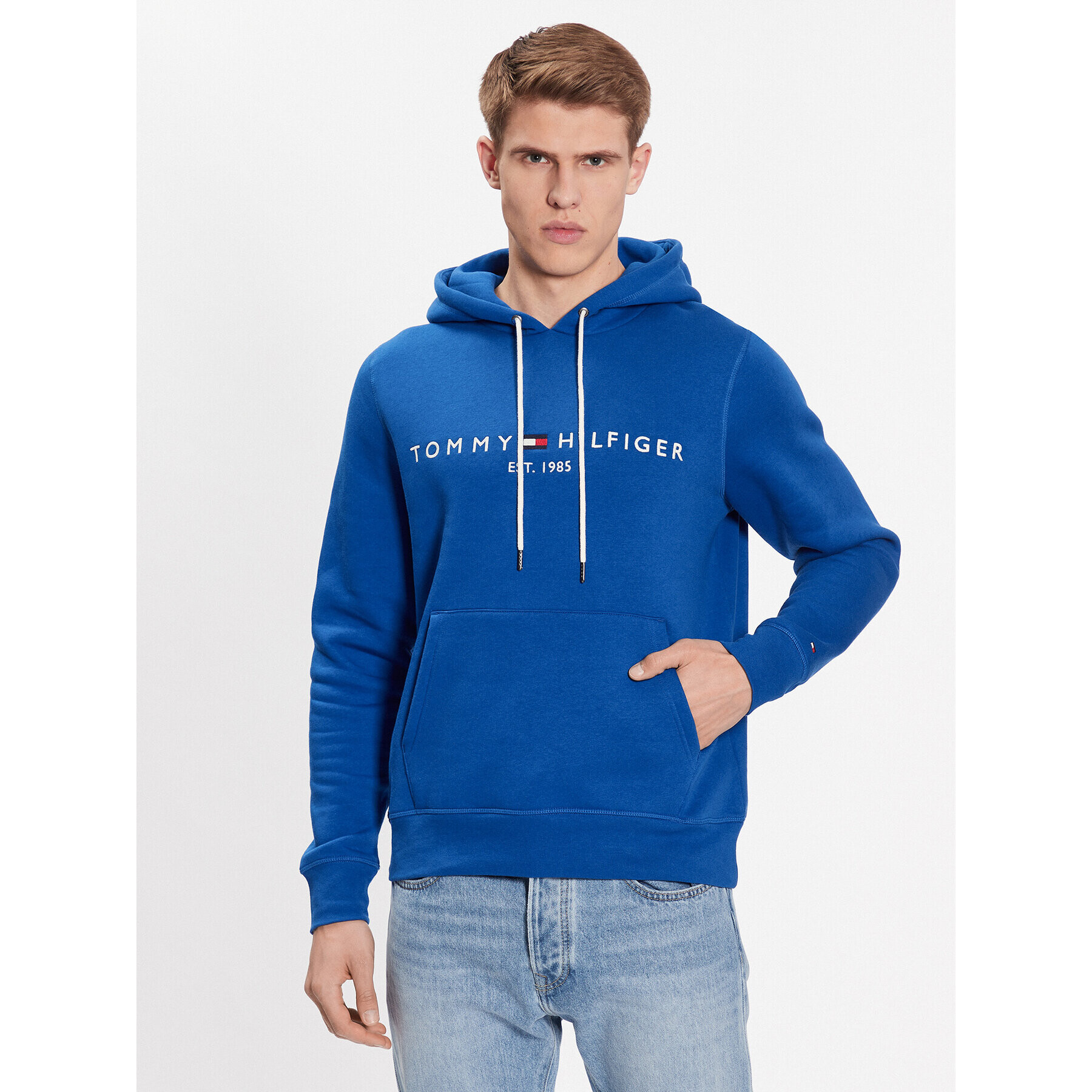 Tommy Hilfiger Mikina Logo MW0MW11599 Modrá Regular Fit - Pepit.cz