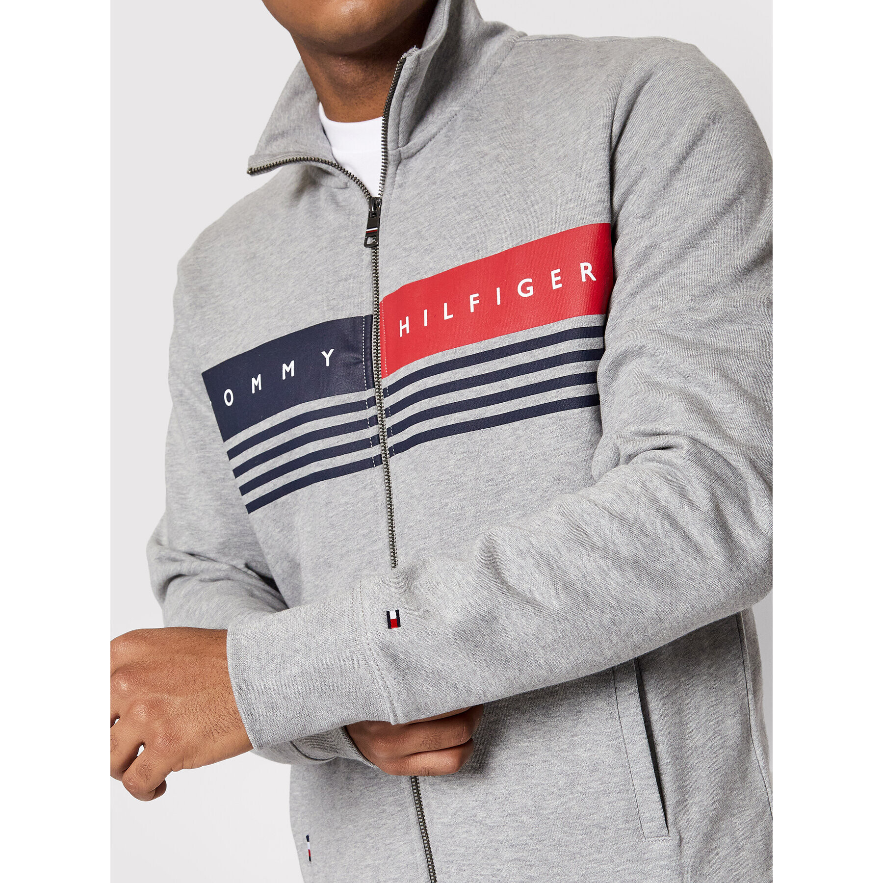 Tommy Hilfiger Mikina Logo MW0MW21094 Šedá Regular Fit - Pepit.cz