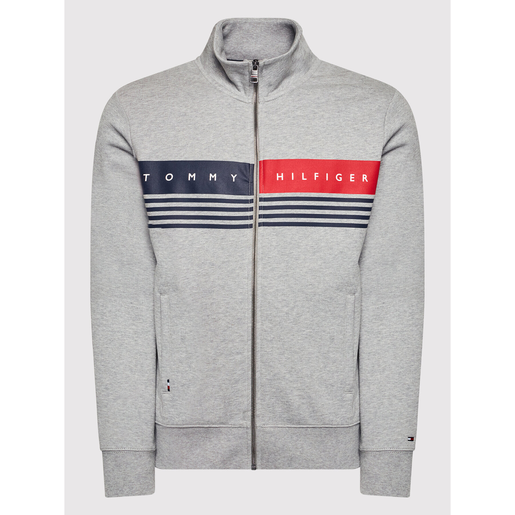 Tommy Hilfiger Mikina Logo MW0MW21094 Šedá Regular Fit - Pepit.cz