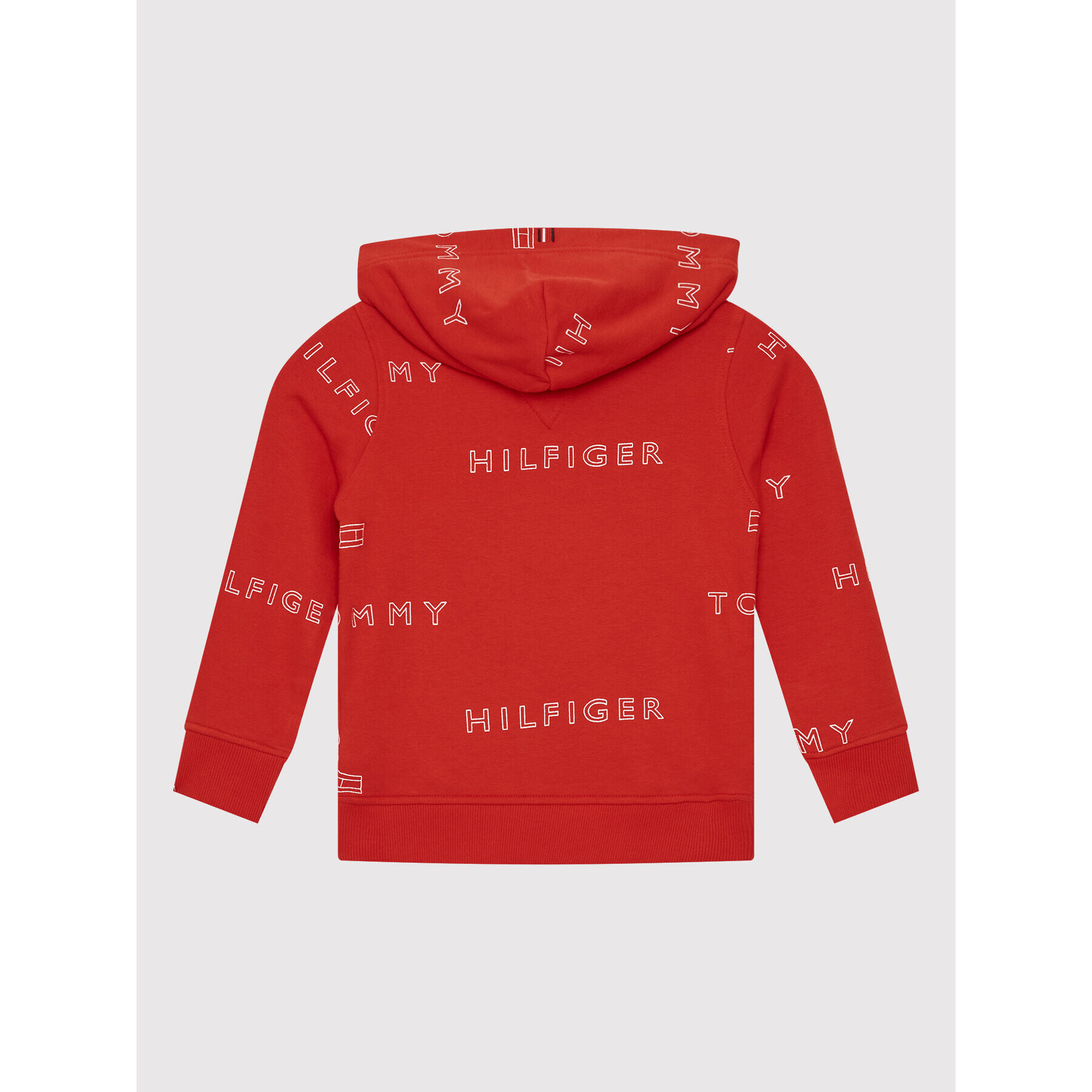 Tommy Hilfiger Mikina Logo Repeat KB0KB07652 Červená Regular Fit - Pepit.cz