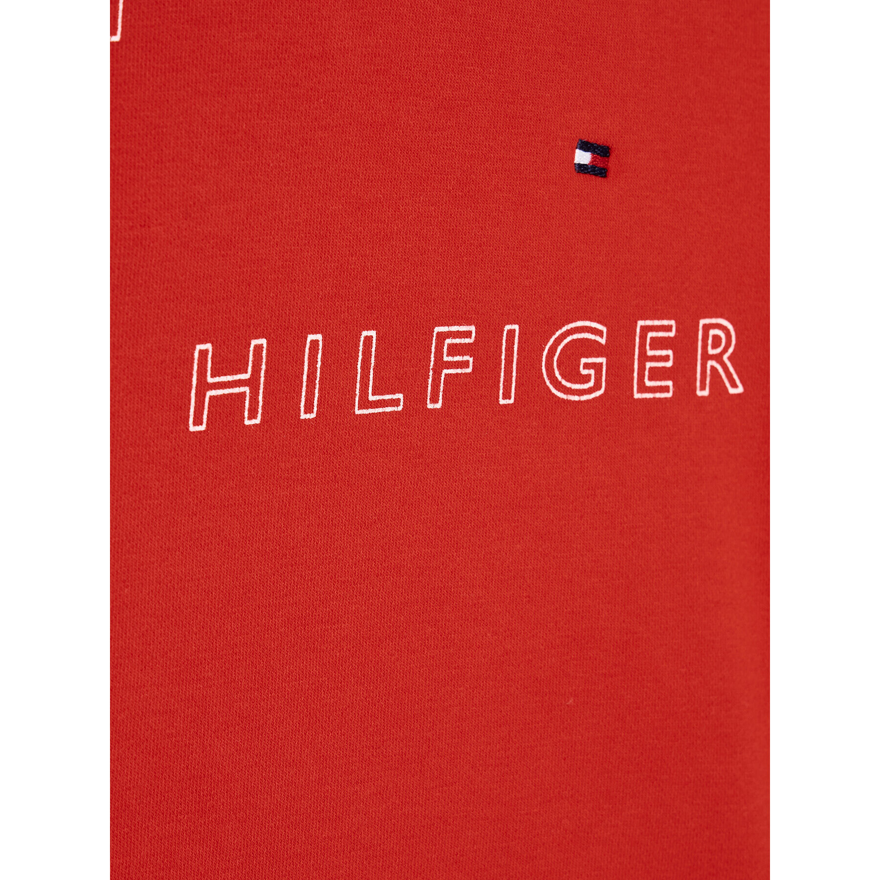 Tommy Hilfiger Mikina Logo Repeat KB0KB07652 Červená Regular Fit - Pepit.cz