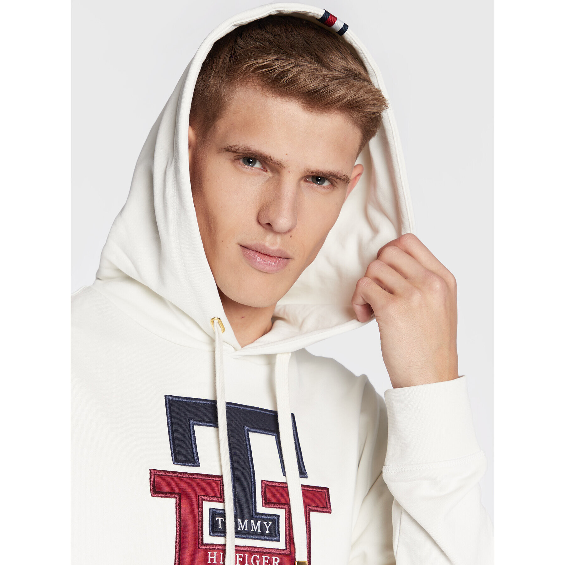 Tommy Hilfiger Mikina Lux Monogram MW0MW28187 Béžová Regular Fit - Pepit.cz