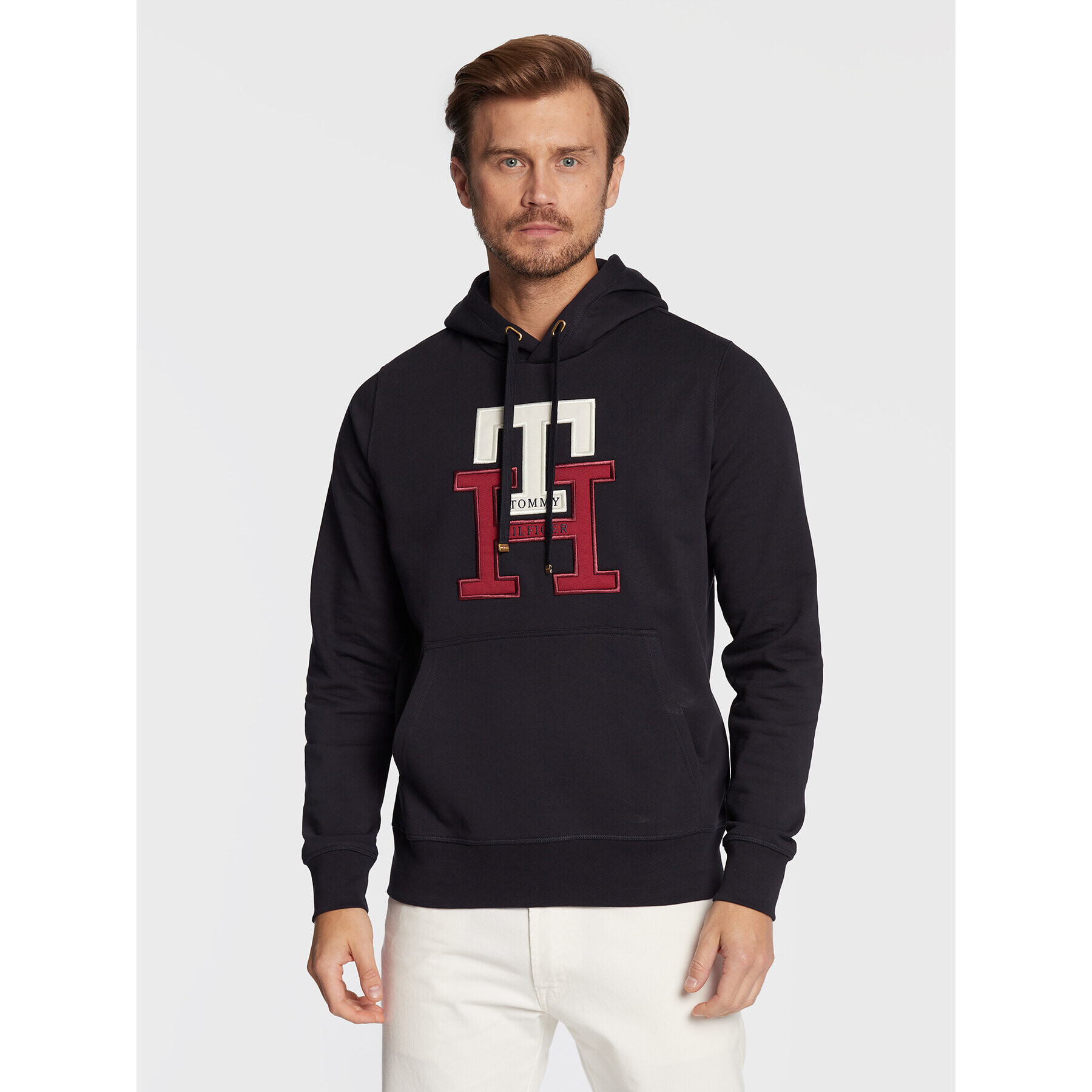 Tommy Hilfiger Mikina Lux Monogram MW0MW28187 Tmavomodrá Regular Fit - Pepit.cz