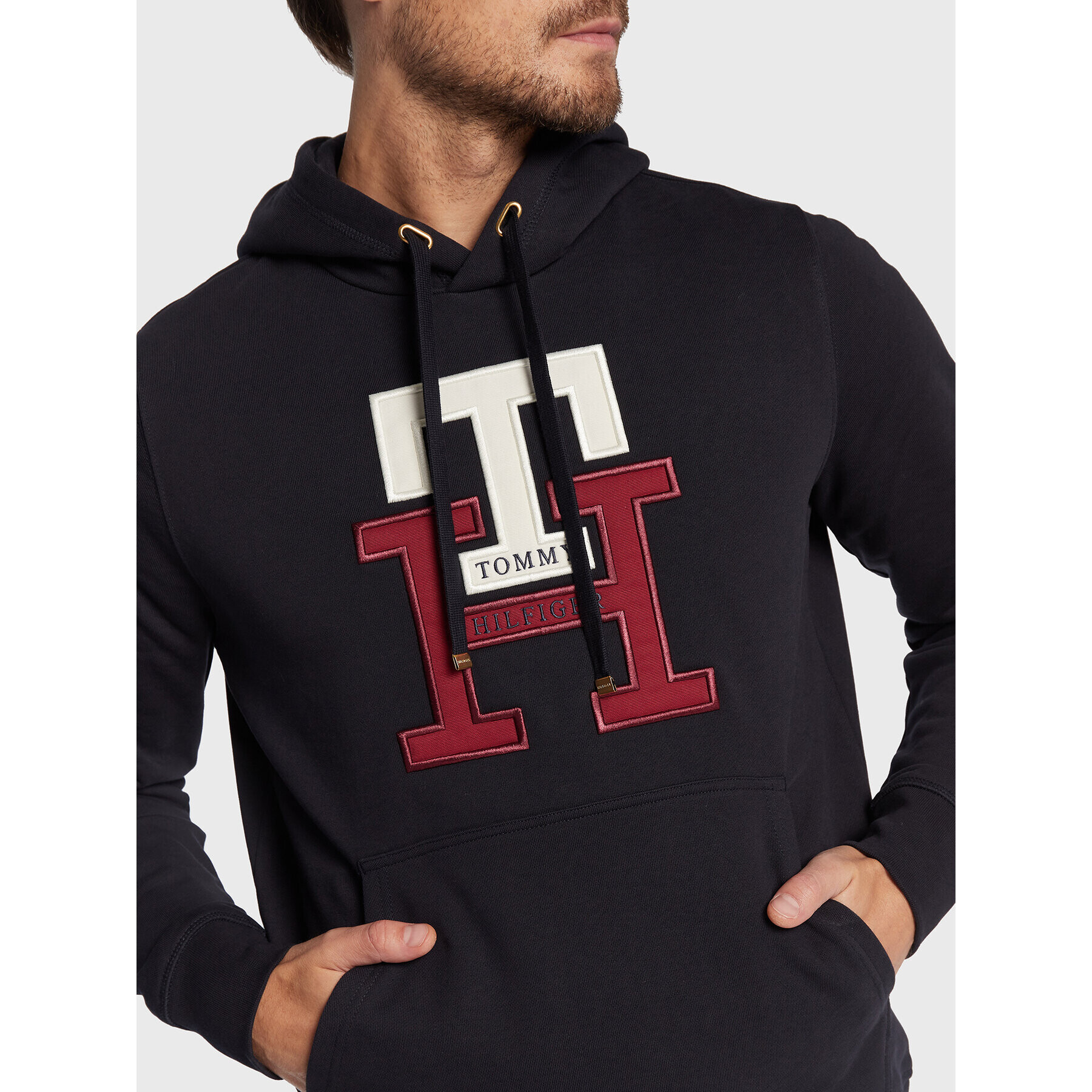 Tommy Hilfiger Mikina Lux Monogram MW0MW28187 Tmavomodrá Regular Fit - Pepit.cz