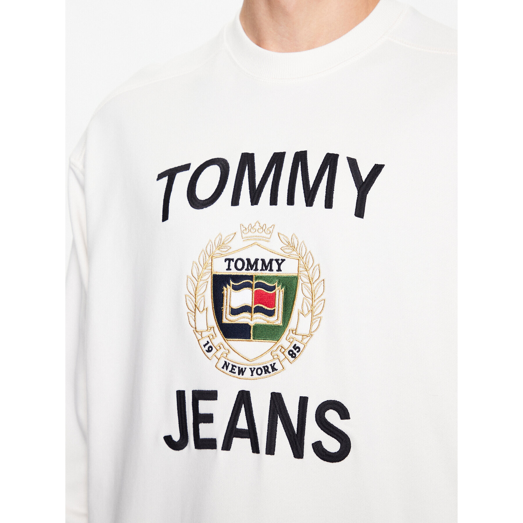 Tommy Hilfiger Mikina Luxie DM0DM16376 Écru Regular Fit - Pepit.cz