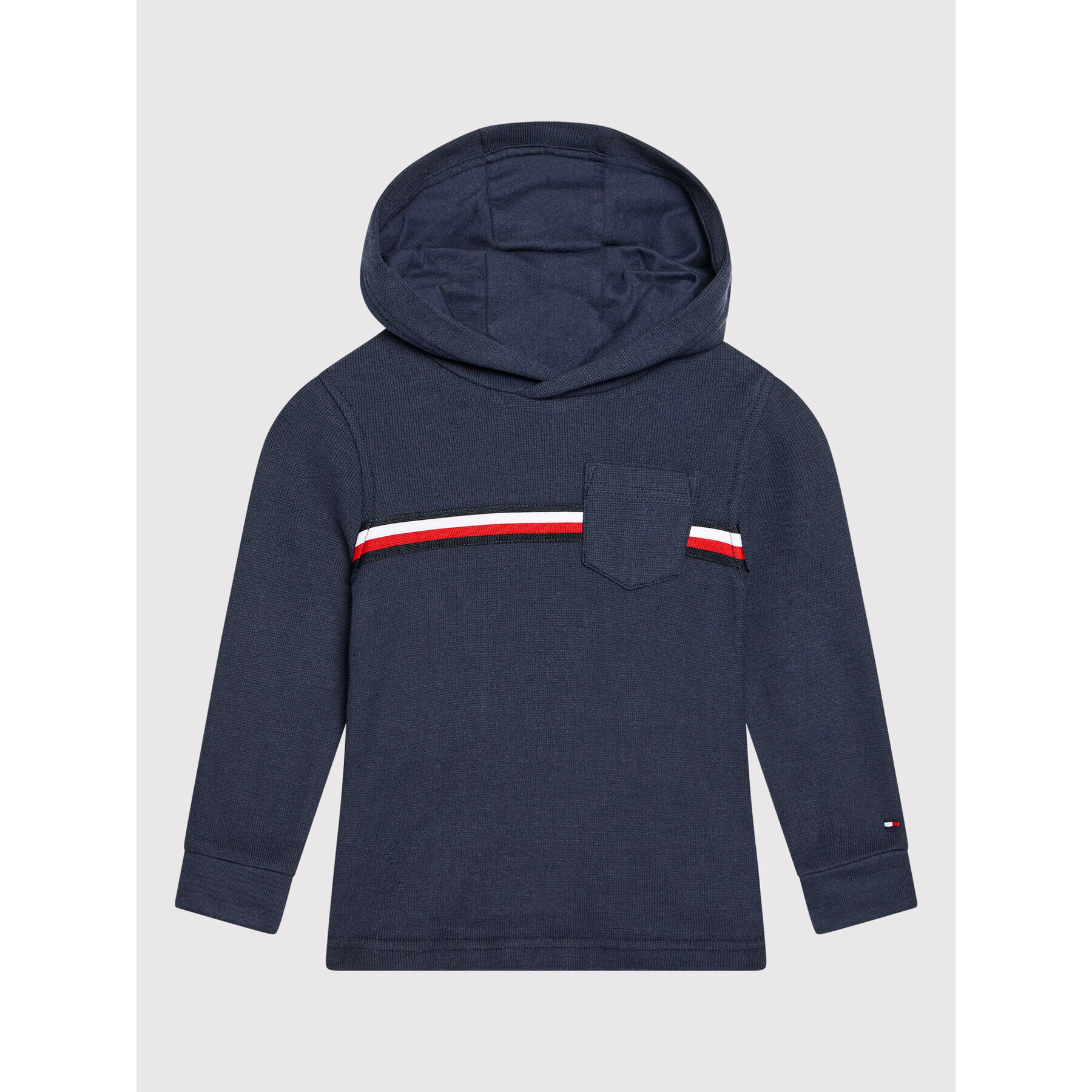 Tommy Hilfiger Mikina Mini Waffle KB0KB06884 D Tmavomodrá Regular Fit - Pepit.cz