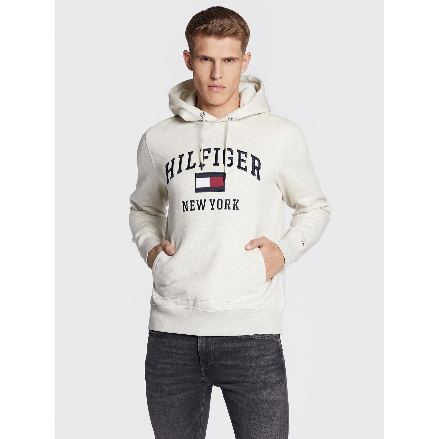 Tommy Hilfiger Mikina Modern Varsity MW0MW28173 Béžová Regular Fit - Pepit.cz