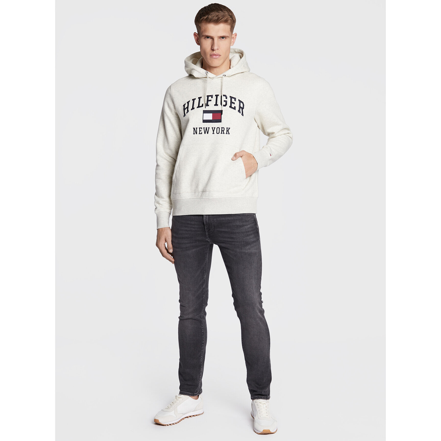 Tommy Hilfiger Mikina Modern Varsity MW0MW28173 Béžová Regular Fit - Pepit.cz