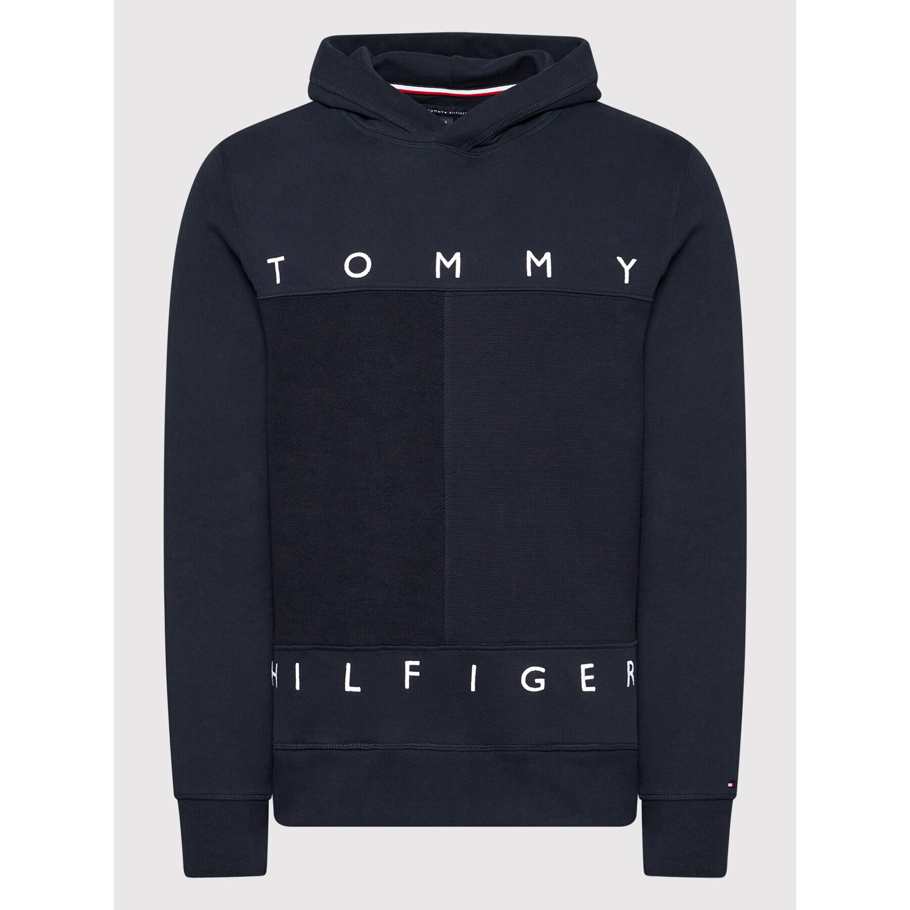 Tommy Hilfiger Mikina Mono Design MW0MW22153 Tmavomodrá Regular Fit - Pepit.cz