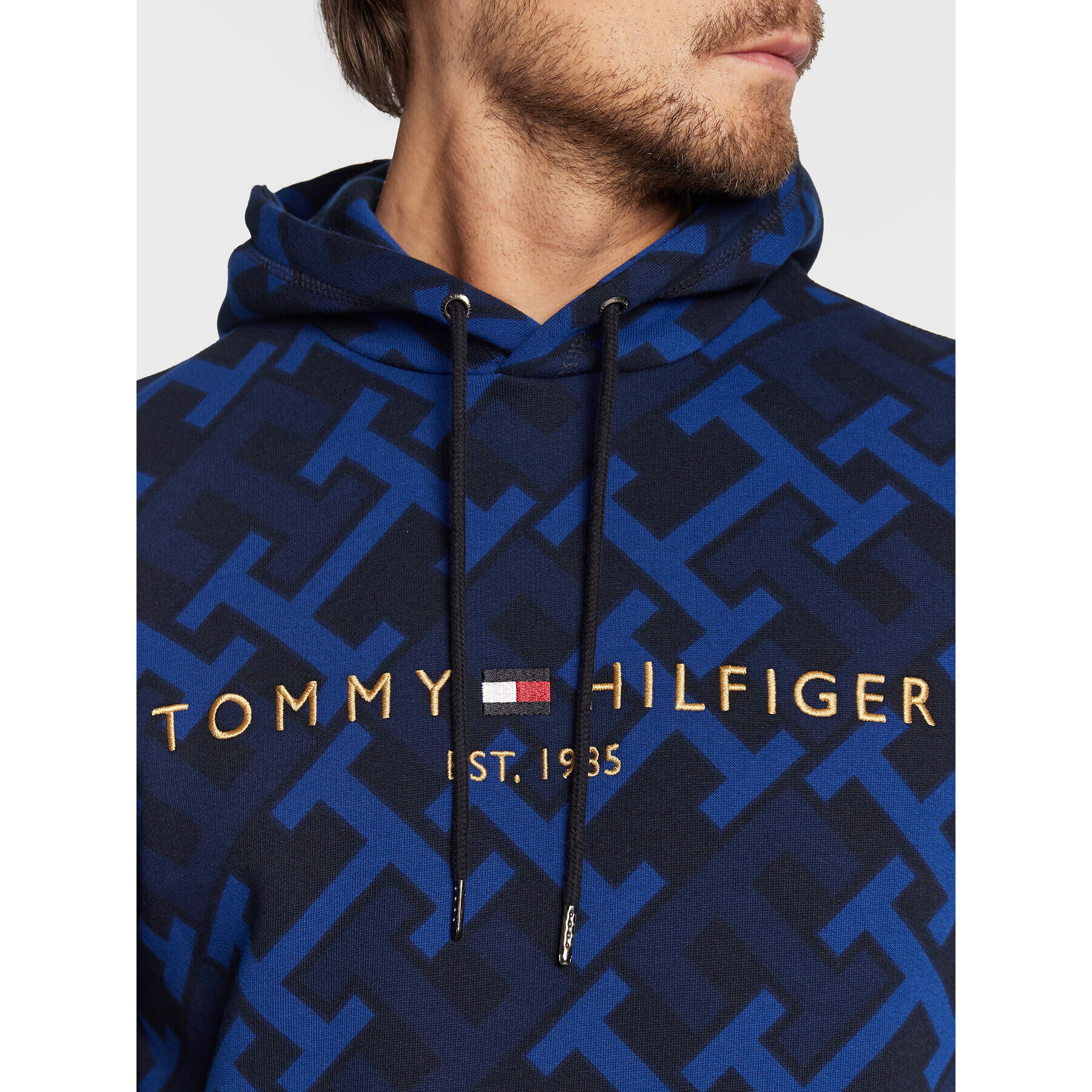 Tommy Hilfiger Mikina Monogram MW0MW28676 Tmavomodrá Regular Fit - Pepit.cz