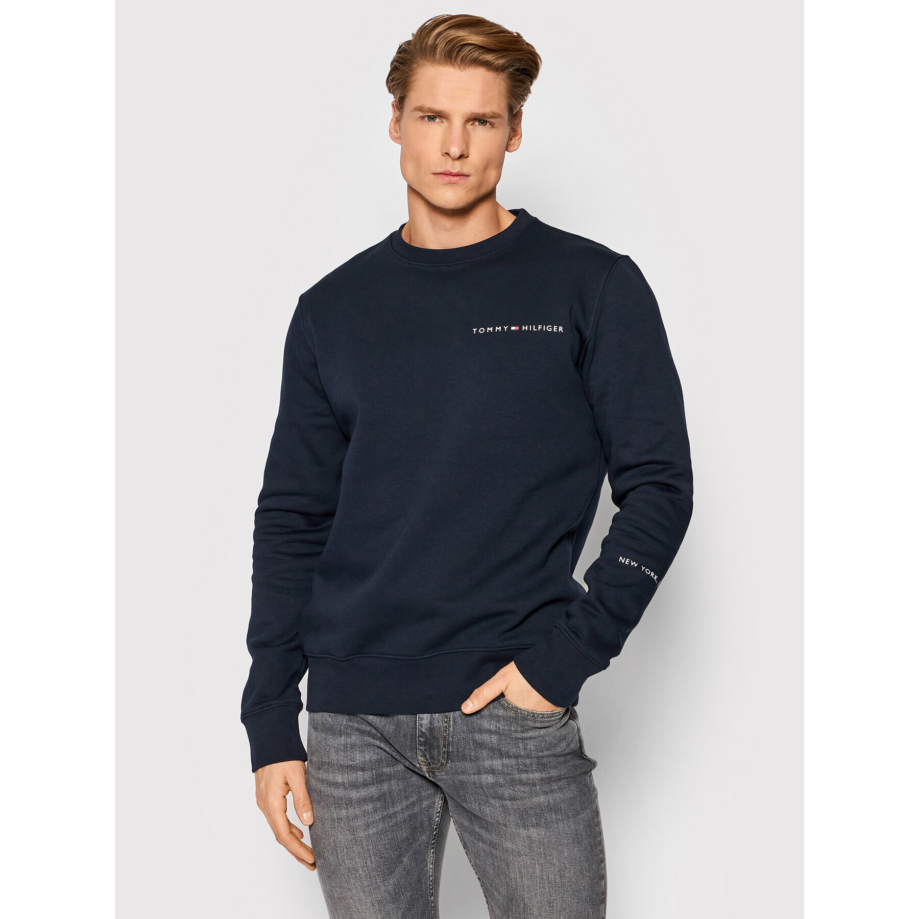 Tommy Hilfiger Mikina Multi Placement MW0MW22199 Tmavomodrá Regular Fit - Pepit.cz