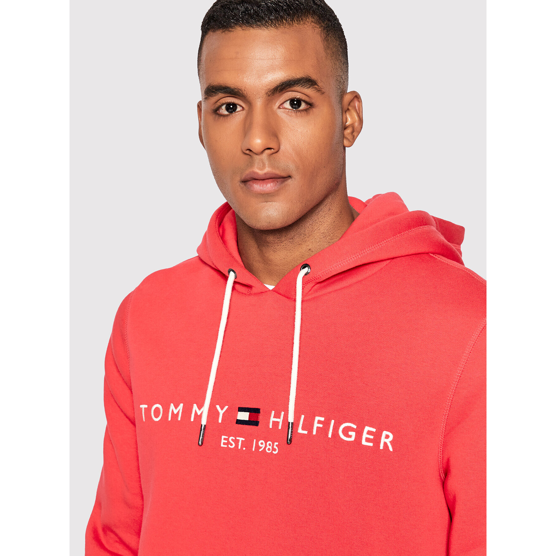 Tommy Hilfiger Mikina MW0MW11599 Červená Regular Fit - Pepit.cz