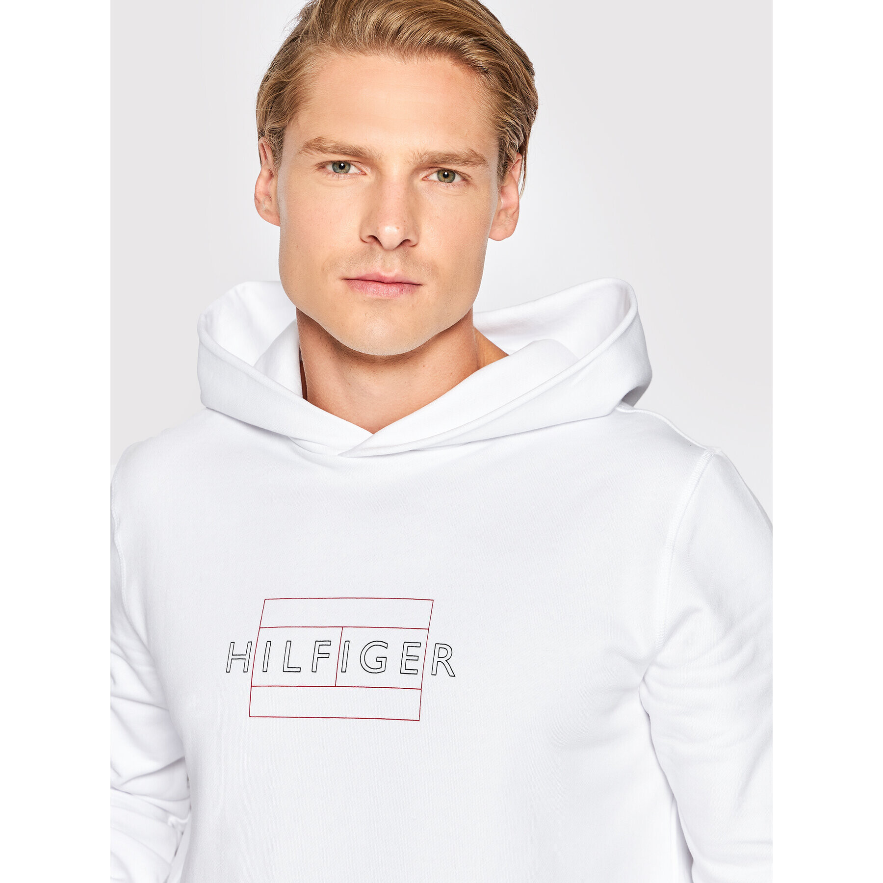 Tommy Hilfiger Mikina MW0MW25598 Bílá Regular Fit - Pepit.cz